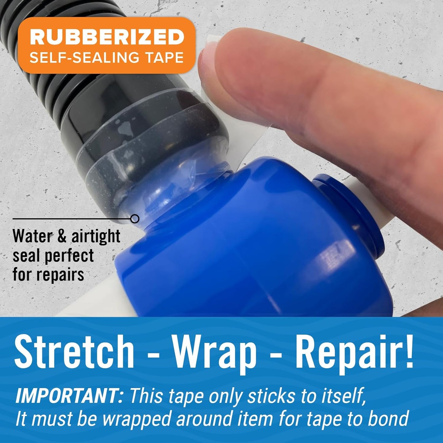 Clear Heavy Duty Silicone Tape, Self-Fusing Rubber Hose and Plumbing Water Pipe Repair Seal, Coax