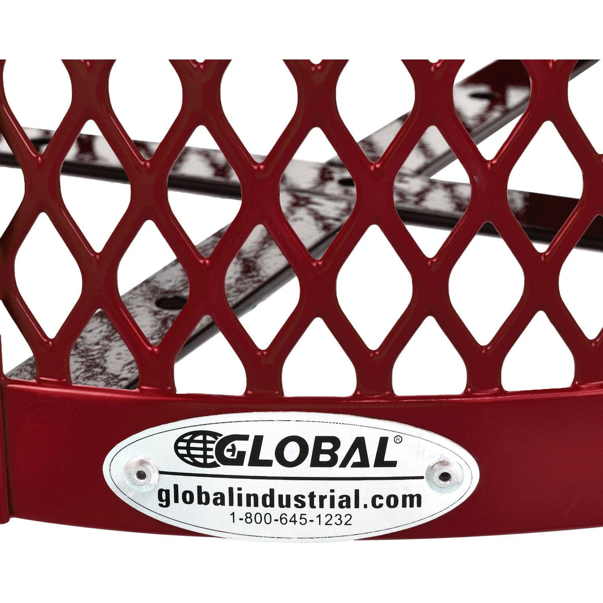 Global Industrial Outdoor Diamond Steel Trash Can with Flat Lid and Plastic Liner, 36 Gallon