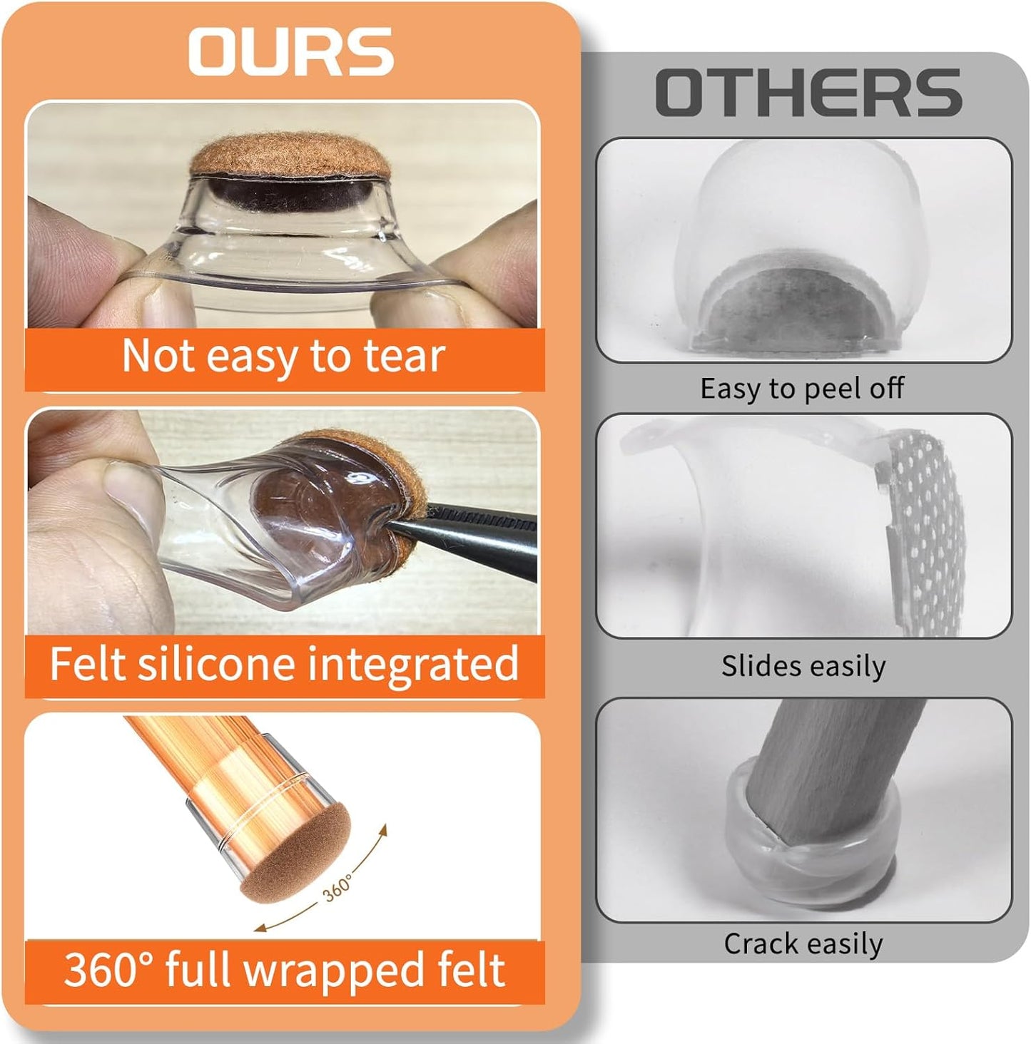 Chair Leg Floor Protectors Extra Small 24Pcs,Silicone Chair Leg Protectors for Hardwood