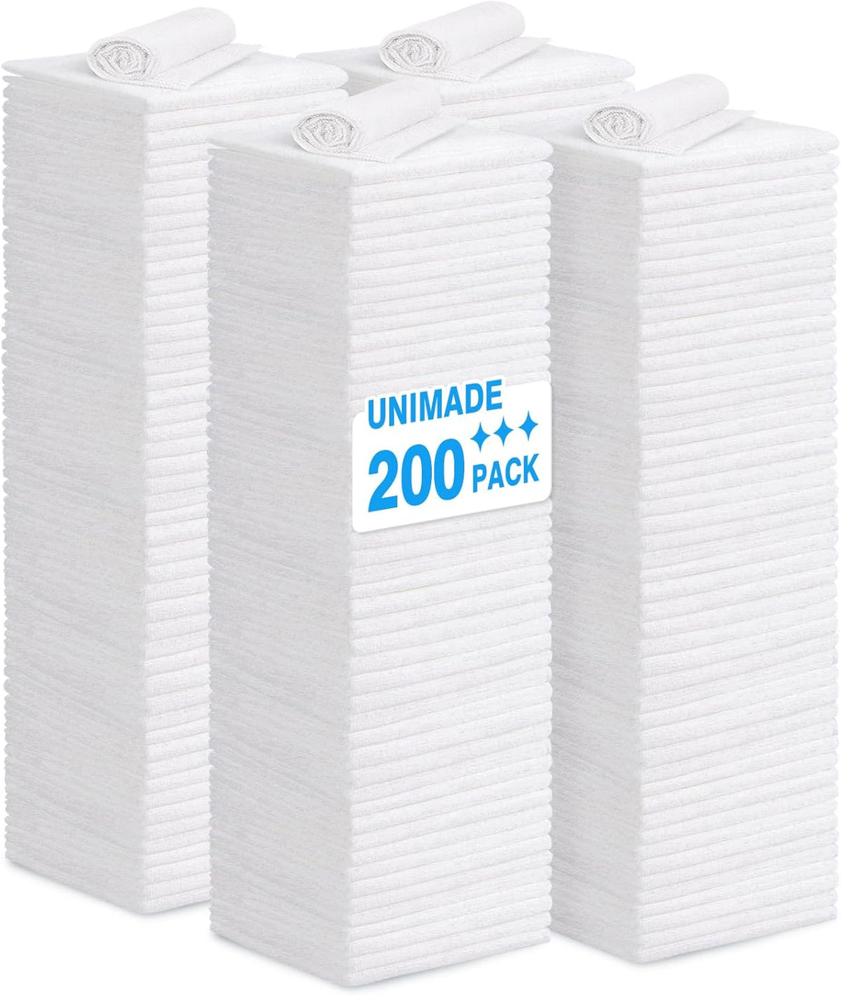 Shop Towel Rag, 200 Pack Reusable Rags Bulk Microfiber Cleaning Cloth Lint Free Towels for Car