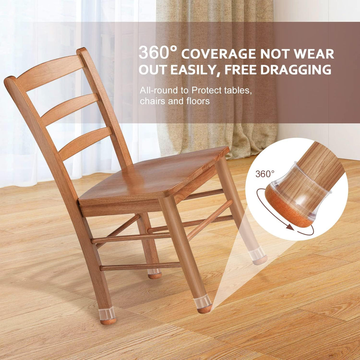YOZON Chair Leg Floor Protectors for Hardwood Floors Felt Furniture Pads Silicone Caps 32 Pack