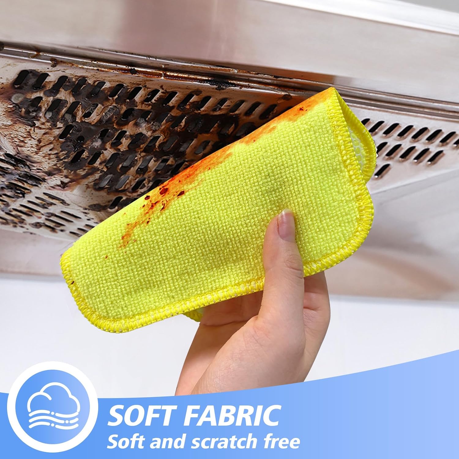 KinHwa Kitchen Washcloths for Dishes Absorbent Microfiber Dish Cloths Quick Dry Dish Rags with Poly
