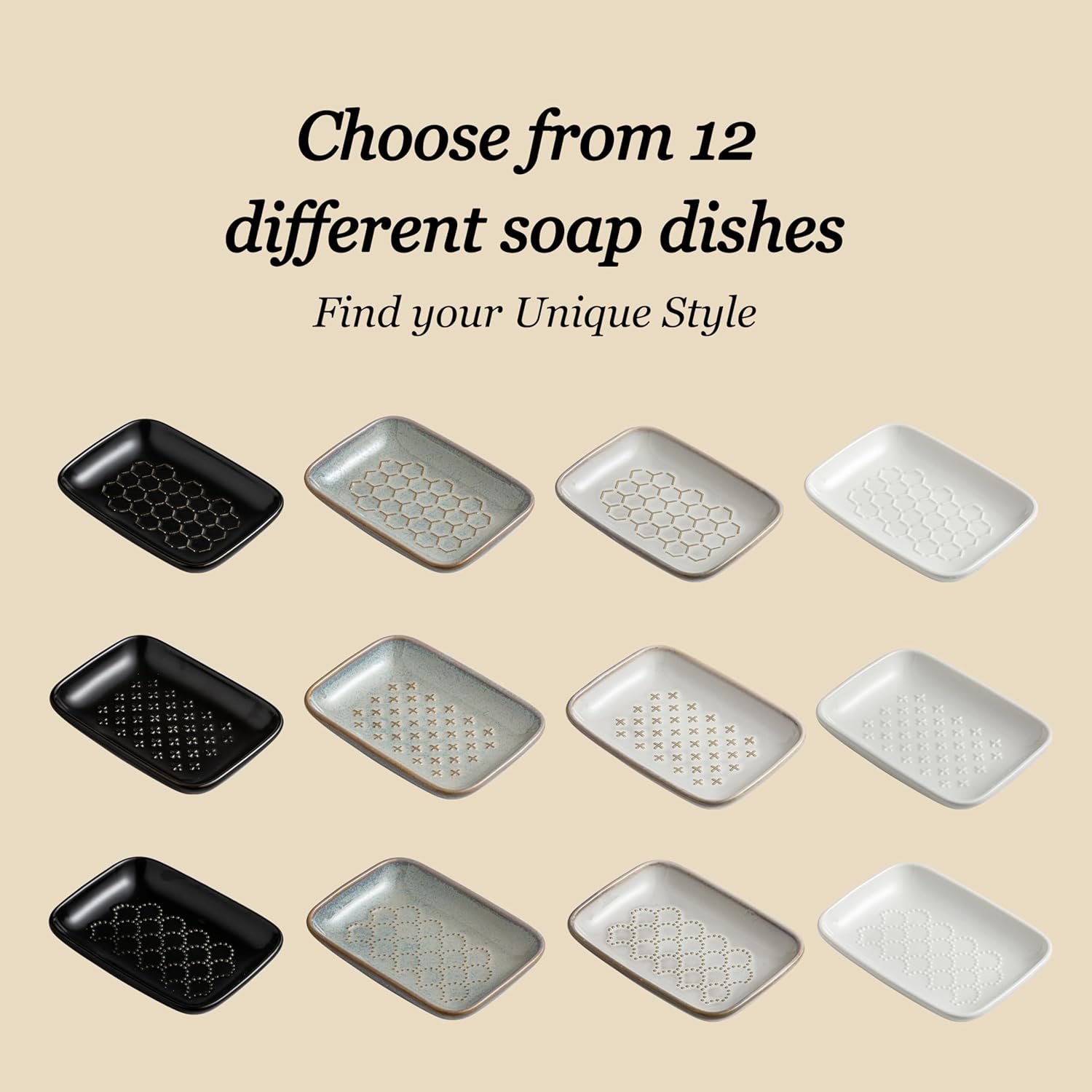 Gomakren Soap Dish, Shower Soap Holder, Ceramic Soap Dishes for Bar Soap Sponge Shampoo, Halloween