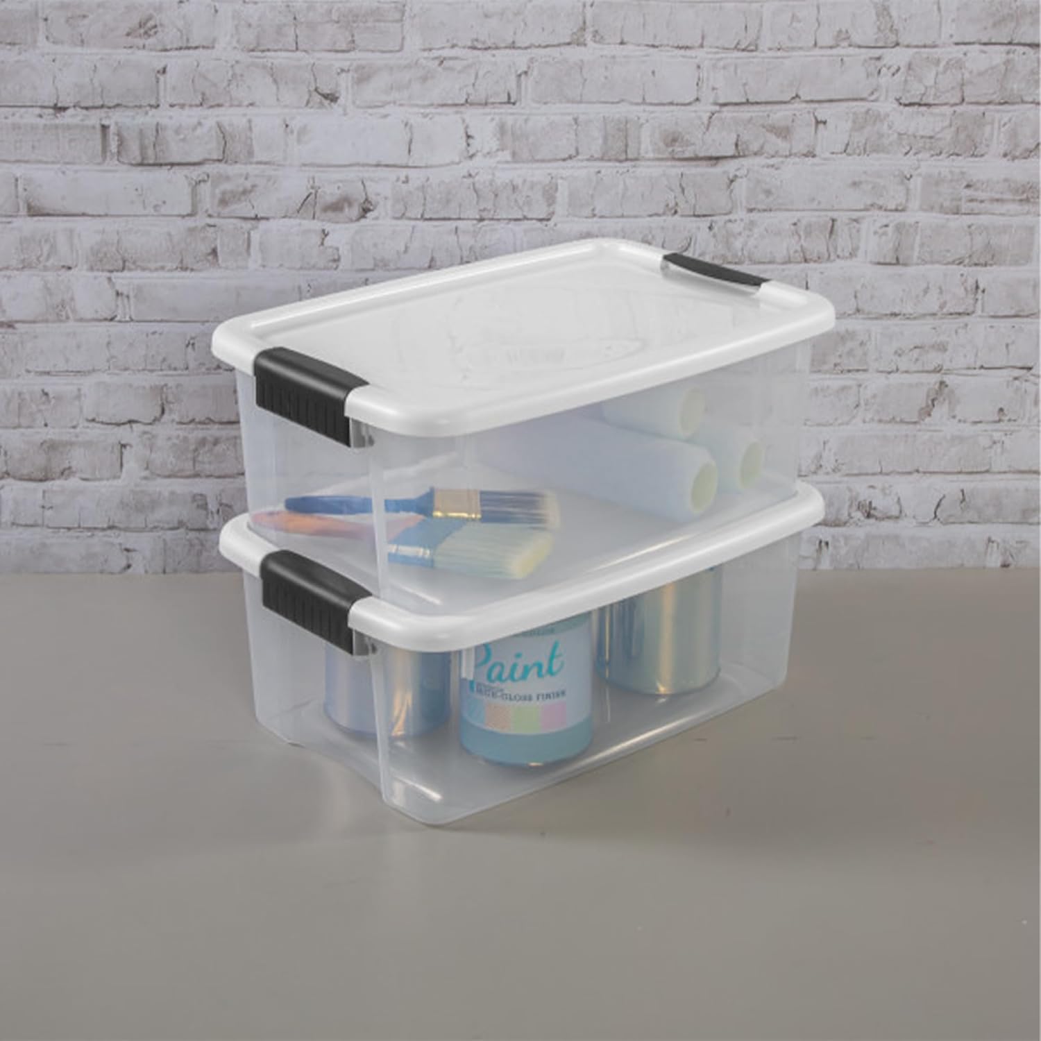 Sterilite 6-Pack Ultra Latching Box, Storage Bins with Lids, Clear Plastic, 18 Quart - Heavy-Duty