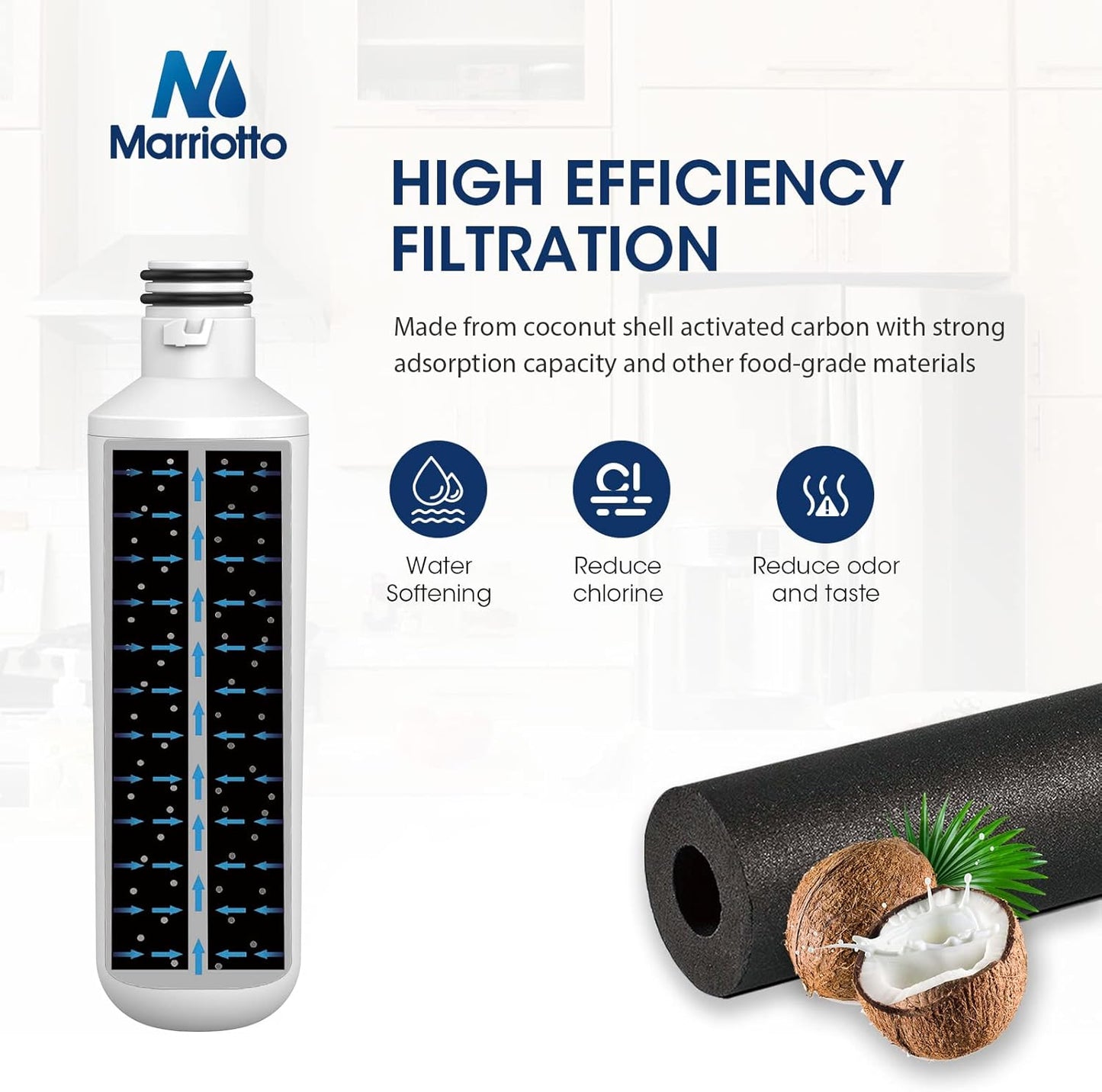 MARRIOTTO Water Filter LT1000PC Replacement for Refrigerator and LT120F ADQ73334008 Fresh Air