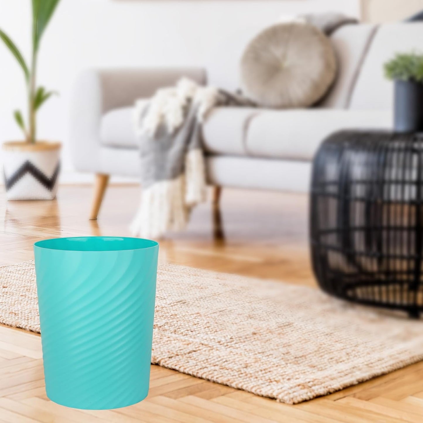UUJOLY Plastic Small Trash Can Wastebasket, Garbage Container Basket for Bathrooms, Laundry Room