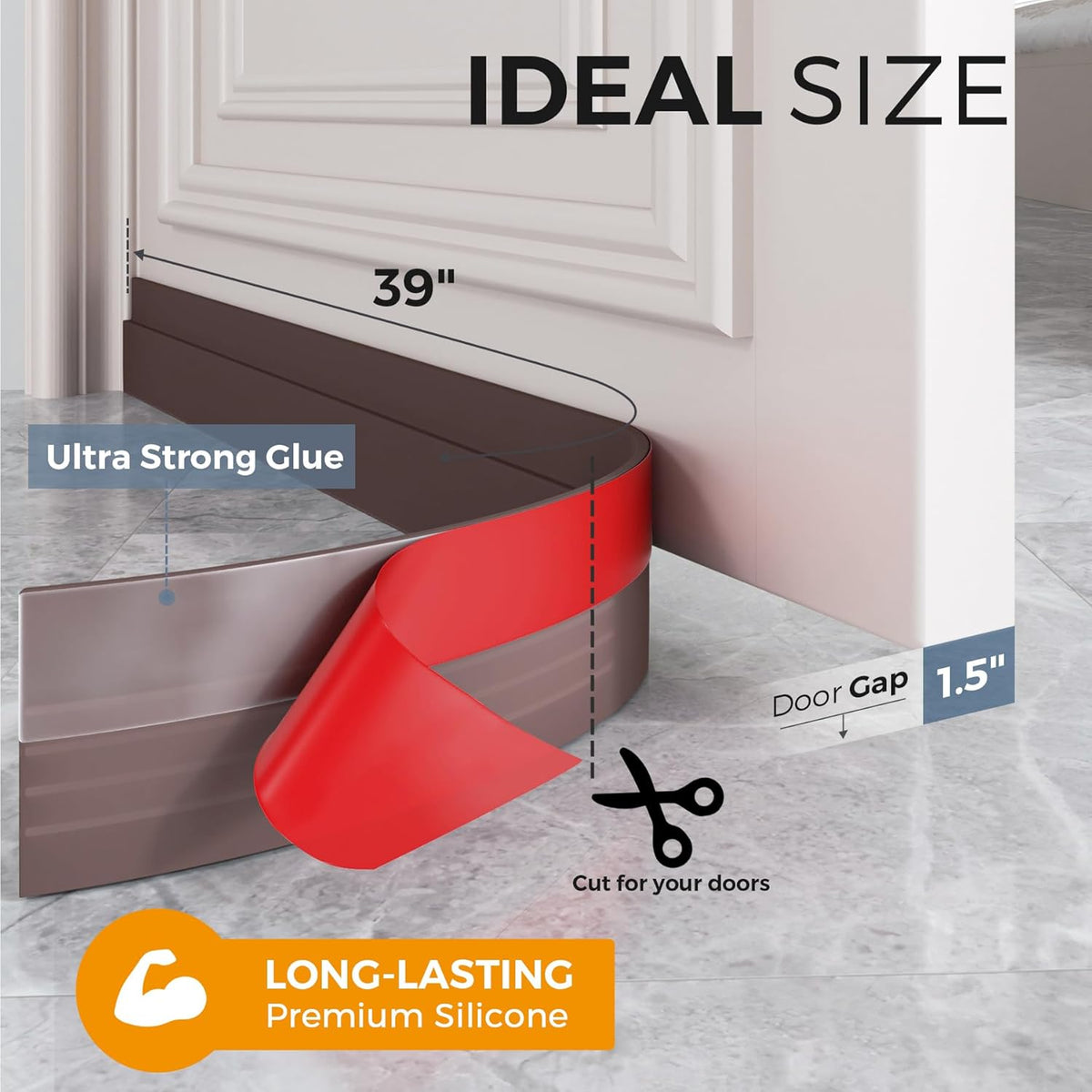 GroTheory 2 Pack Door Draft Stopper, Under Door Draft Blocker, Soundproof Door Sweep Weather