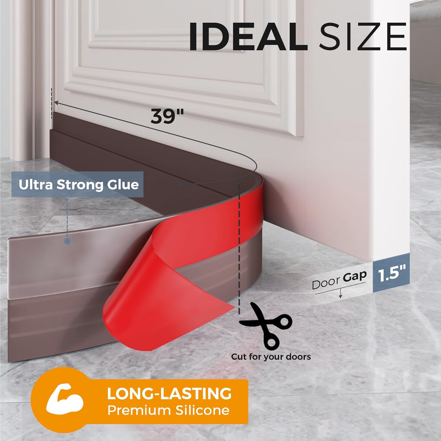 GroTheory 2 Pack Door Draft Stopper, Under Door Draft Blocker, Soundproof Door Sweep Weather