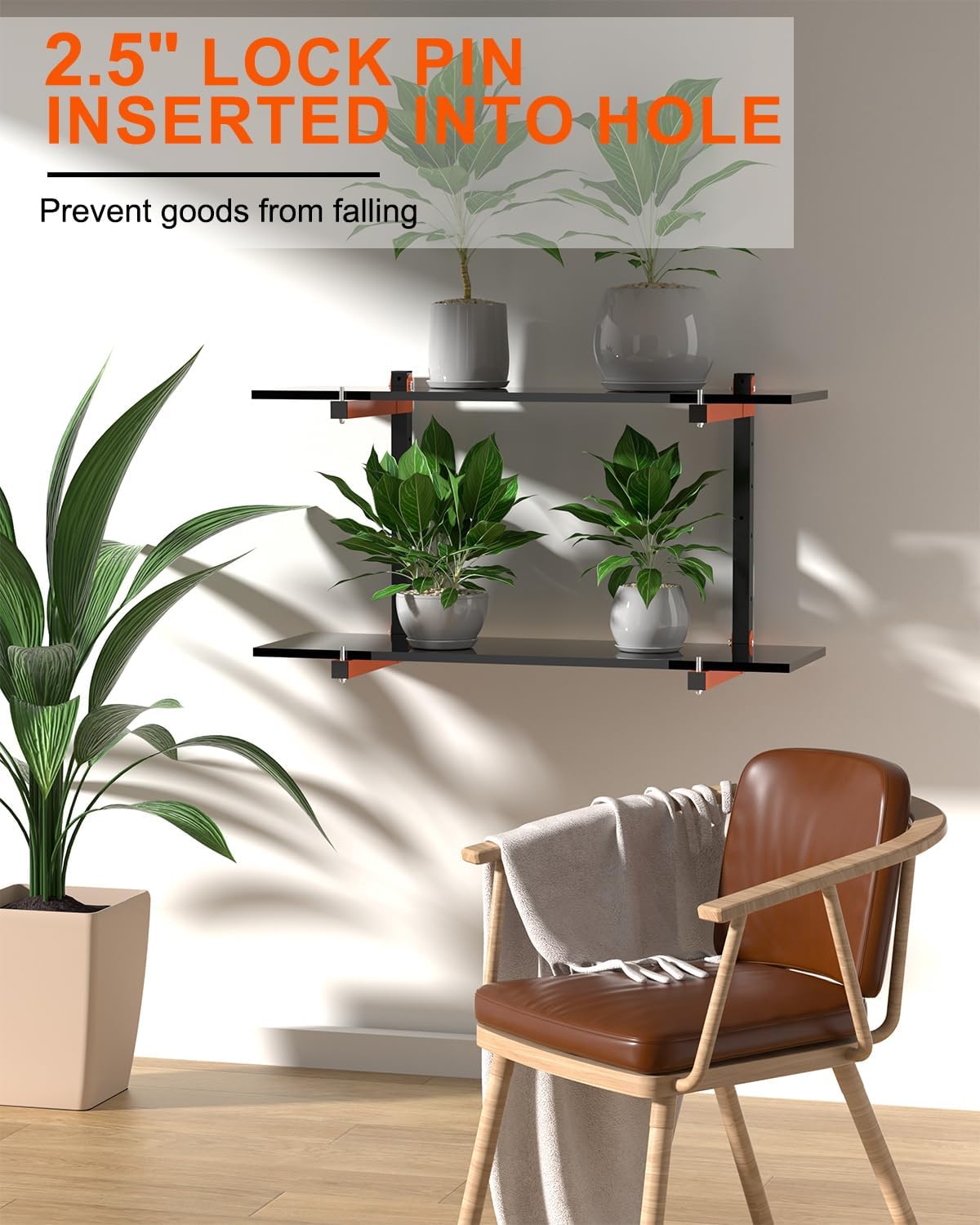 Lumber Storage Rack Wall-Mounted Lumber Racks Heavy Duty Wood Storage Rack with 9-Level Holds Up