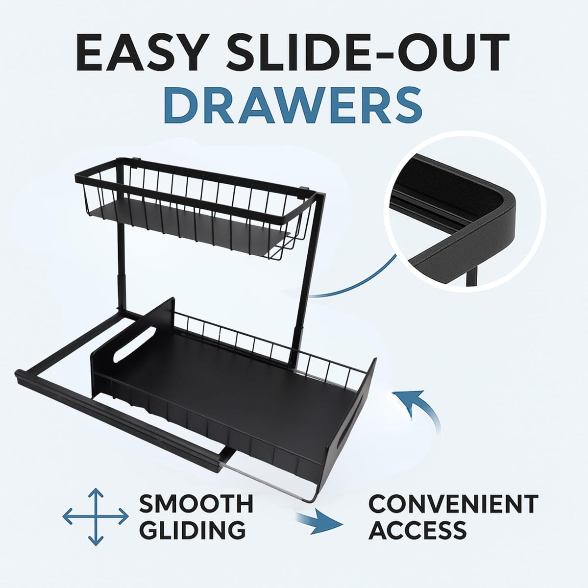 USTECH Under Sink Organizer, 2-Tier, Cabinet Organizer, Bathroom Organizer, Under Sink Organizers &