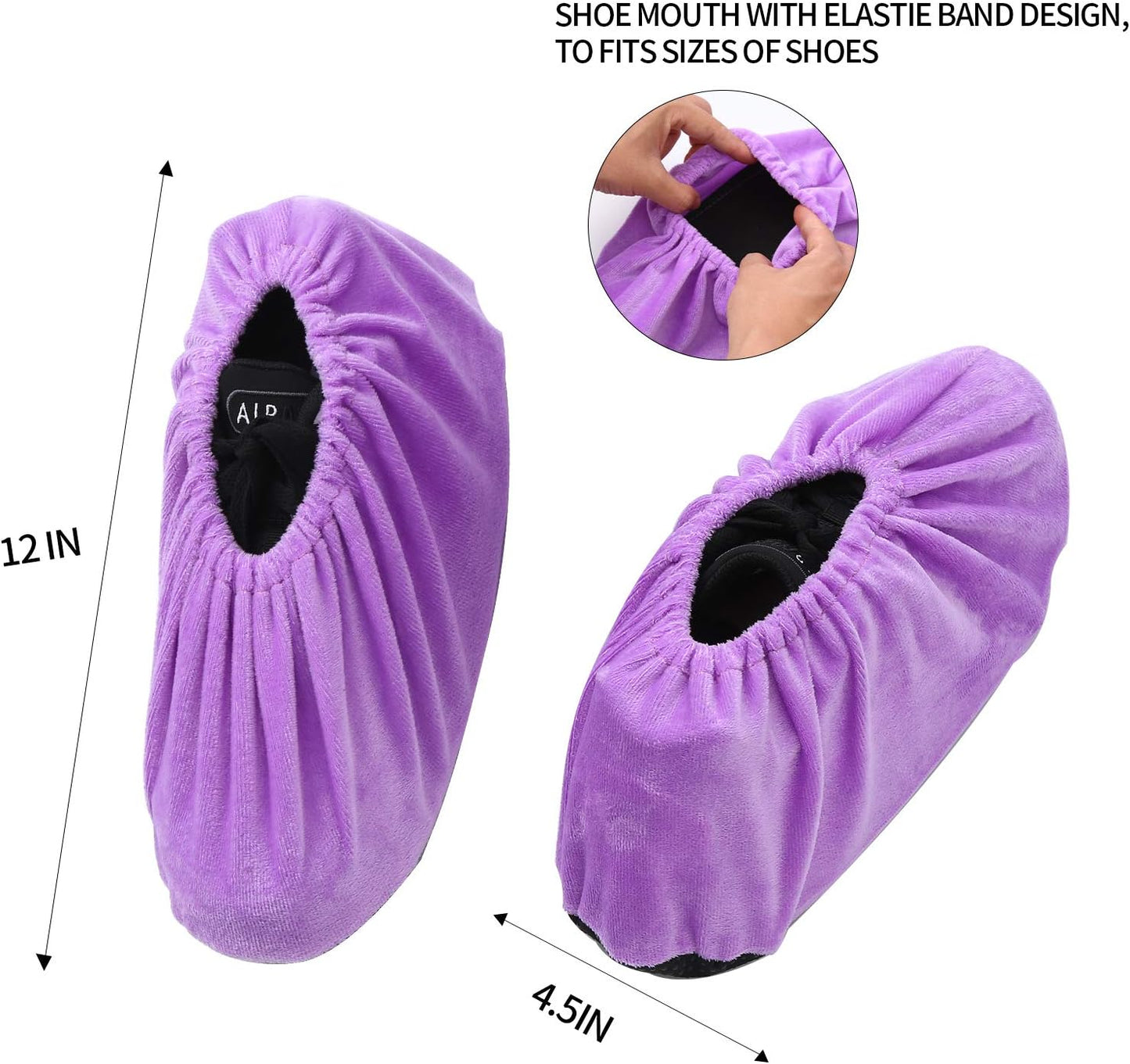 5 Pairs Reusable Non Slip Shoe Covers, Premium Soft Washable Thickened Boot Shoe Covers for