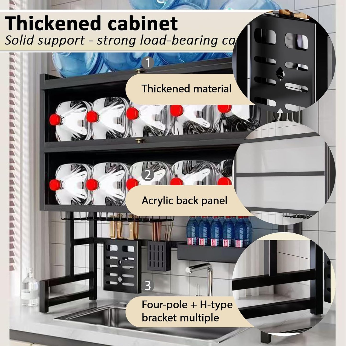 Dish Drying Rack 4 Tiers with Cover, Keep Kitchen Sink Shlef Organized Space-Saving, Large Drying