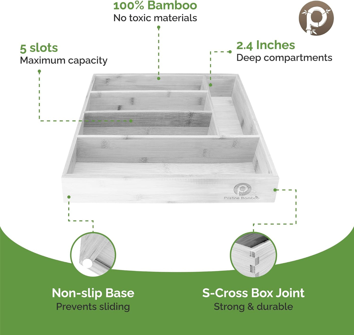 Kitchen Drawer Organizer - Drawer Utensil Organizer and Cutlery Tray - Flatware and Silverware