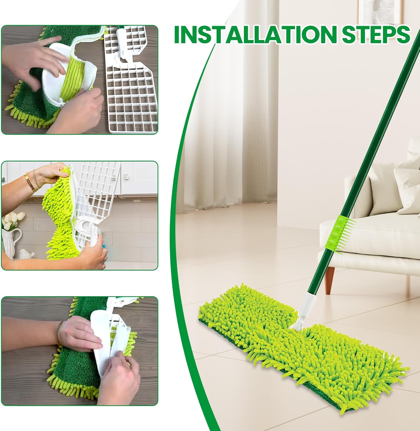 3 Pack Mop Head Replacement for Libman 18" 2-Sided Microfiber Dust Mop, Washable & Reusable Mop Pad