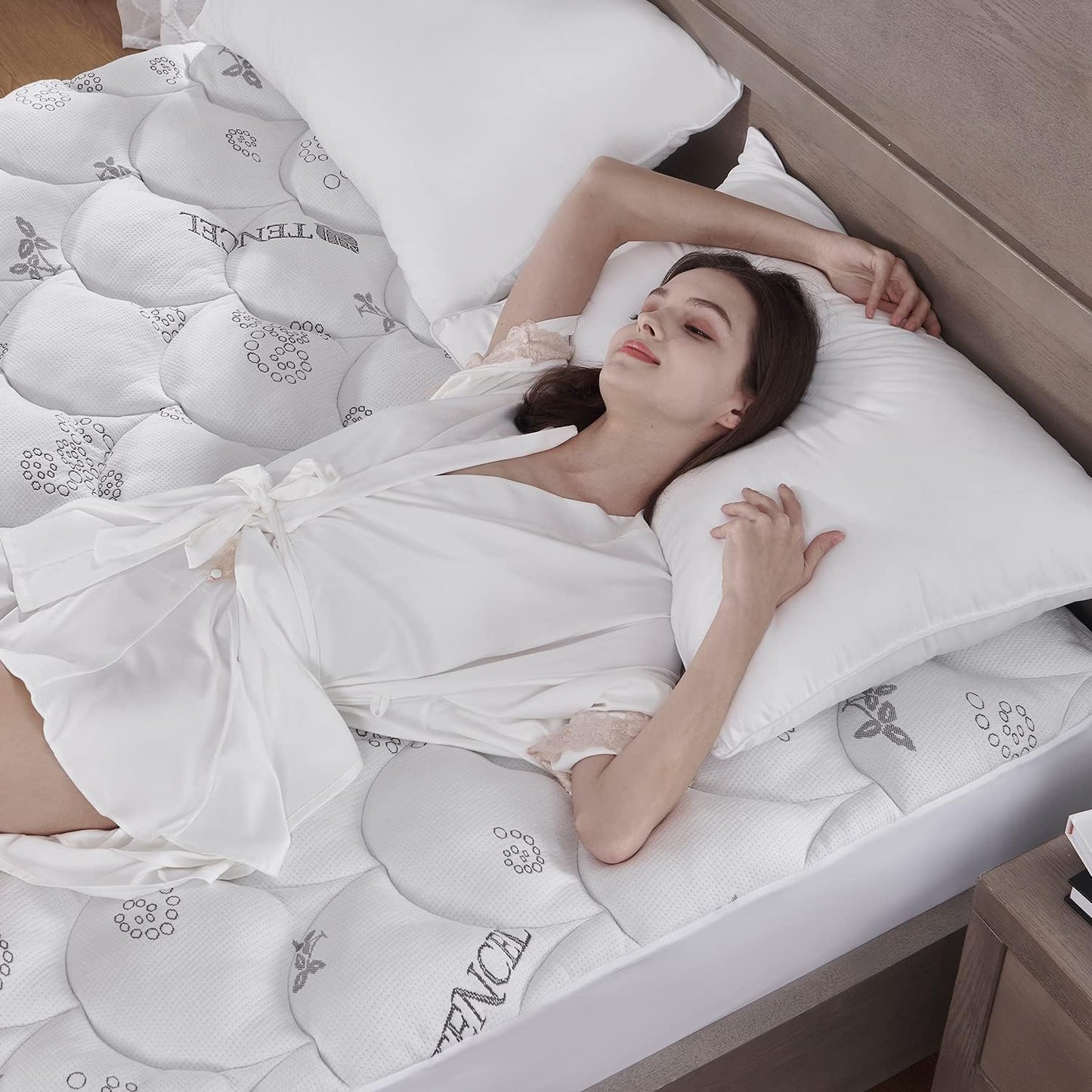 Softhour Padded Topper Twin Size 40% Tencel Blend Rayon from Bamboo and Cotton Filled Mattress
