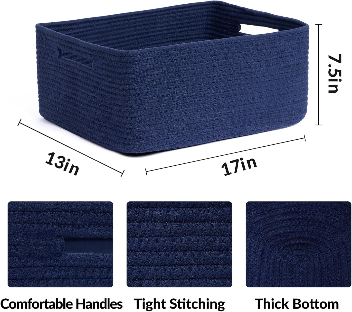 Large Storage Baskets for Organizing, Closet Shelf Baskets for Clothes Blanket Towels, Baby