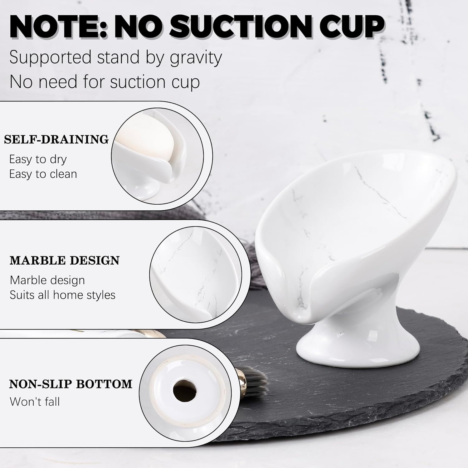 Soap Dish Set, Self Draining Bar Soap Holder for Bathroom Sink, Leaf Shaped Drainage Soap Dish