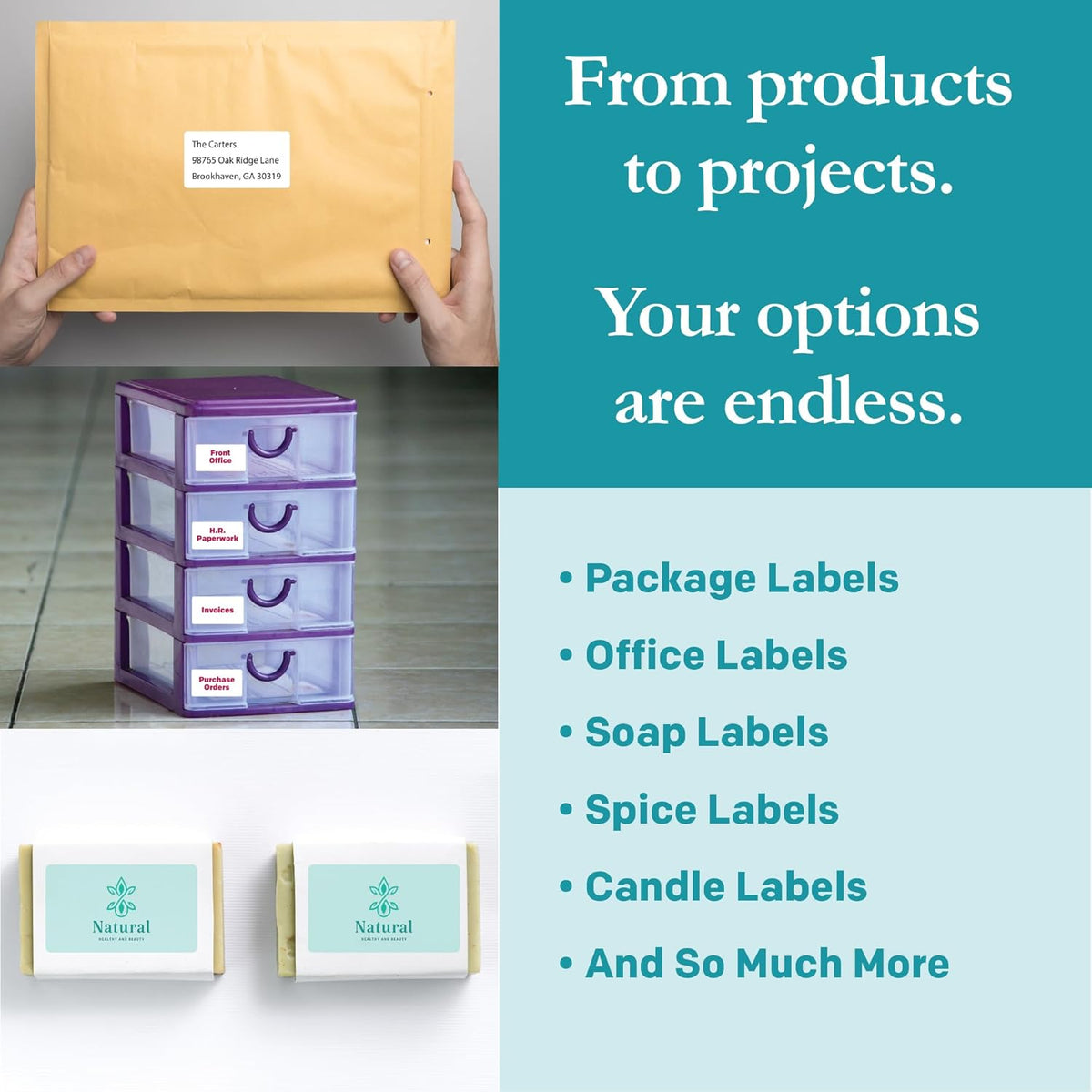 Premium Label Supply White Sticker Mailing Labels – 3.75" x 2" – Laser/Inkjet Compatible – (8 per