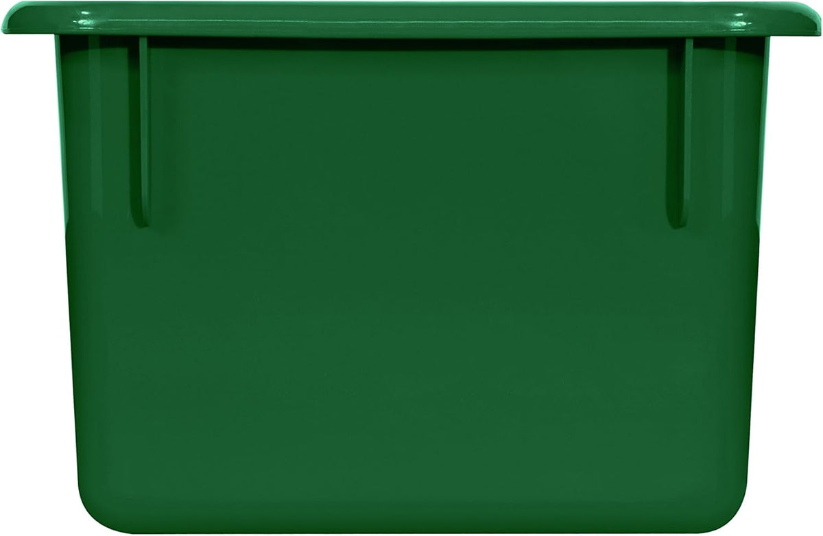Wood Designs Cubby Storage Bin, Heavy Duty Plastic Containers for Kids Green Cubby Tray Set of 12