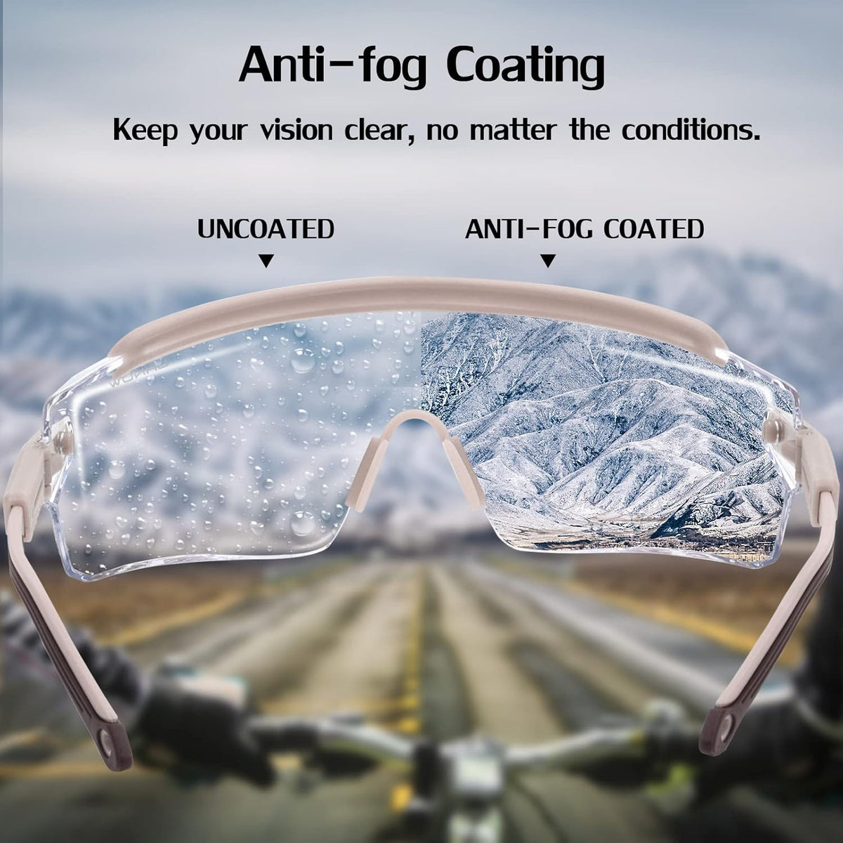 UKNOW Safety Goggles Over Glasses, Safety Glasses Anti Fog Wraparound Eye Protection, Protective