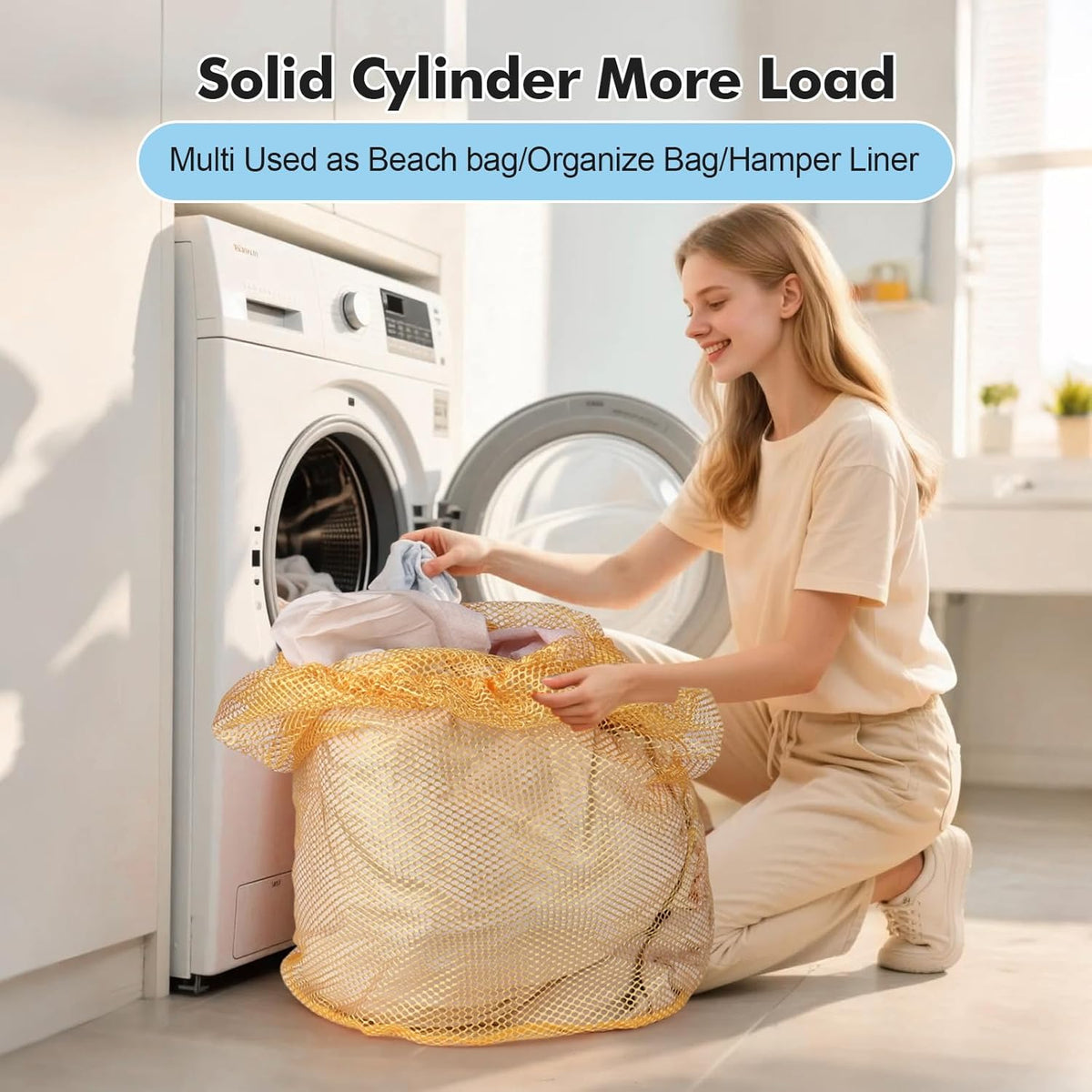 3Pcs Mesh Laundry Bags Washing Machine Mesh Wash Bags Jumbo for Delicates Clothes,Bed Linen,Toys