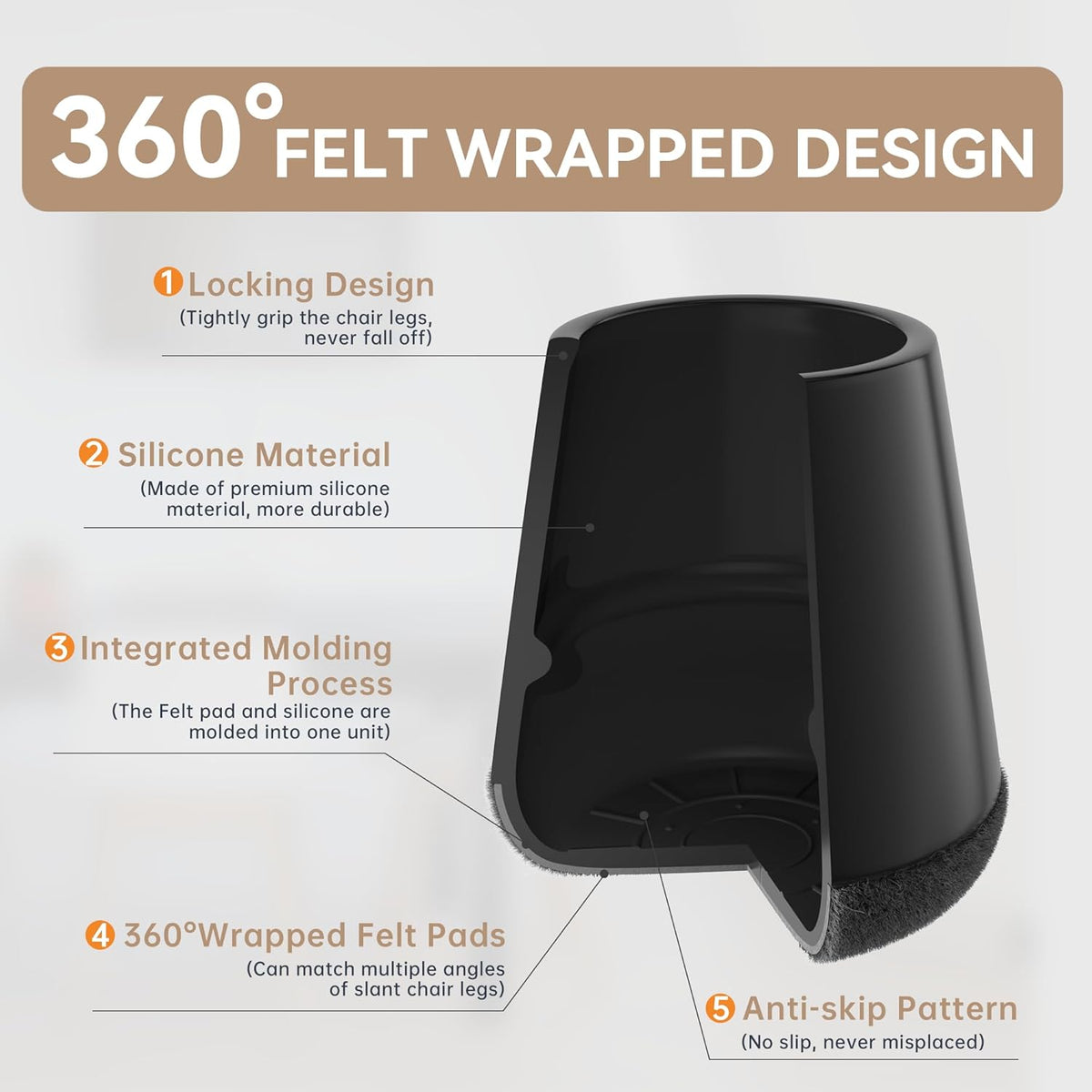 24PCS Extra Small Chair Leg Floor Protectors for Hardwood Floors, Furniture Sliders for Chair Legs