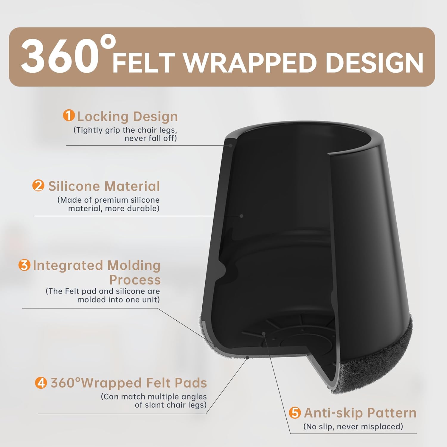 24PCS Extra Small Chair Leg Floor Protectors for Hardwood Floors, Furniture Sliders for Chair Legs