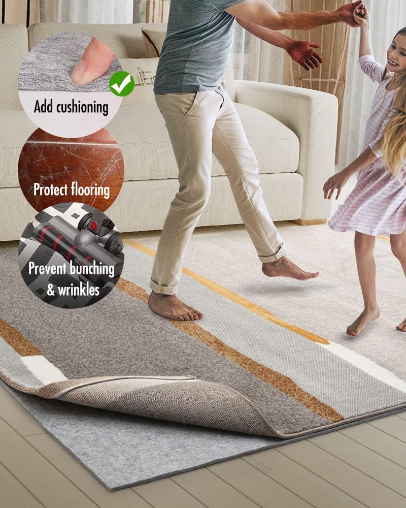 Non Slip Rug Pad Gripper - 2x7 Feet 1/4” Extra Thick Felt Under Rug for Runner Rugs and Hardwood