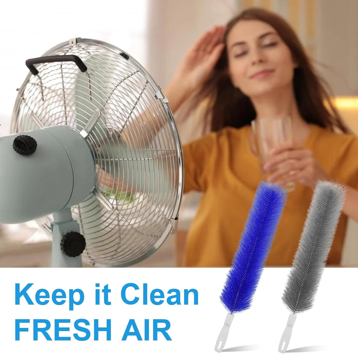 4 Pcs Cobweb Duster, Bendable Fan Duster, Plastic Fan Cleaner Brush,Microfiber Head Dusting Brush