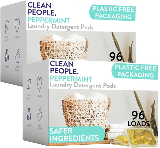 Clean People Laundry Detergent Pods - Recyclable Packaging, Hypoallergenic, Stain Fighting - Ultra