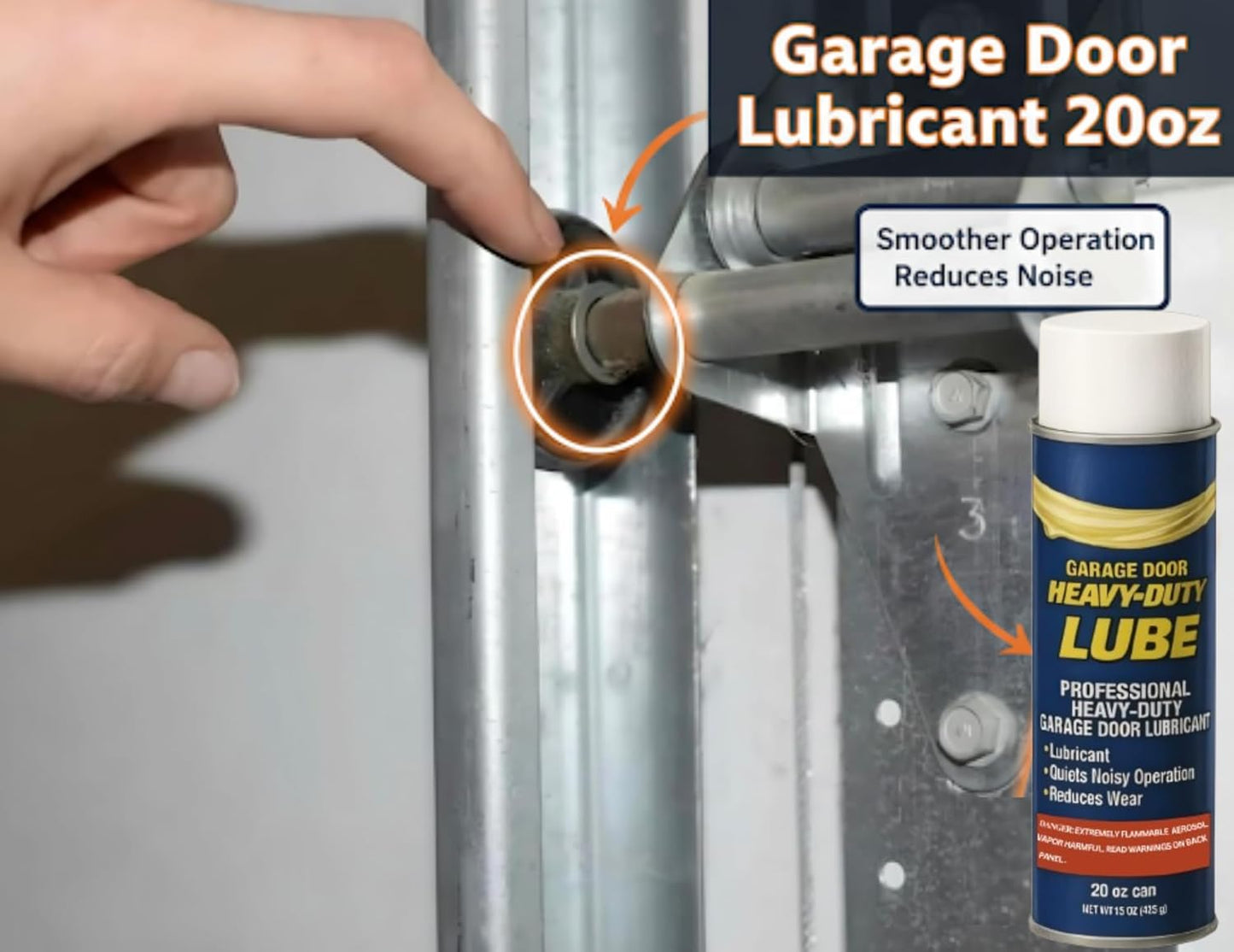 Premium Heavy-Duty Garage Door Lubricant 20oz – Long-Lasting, Multi-Purpose Rust Preventative