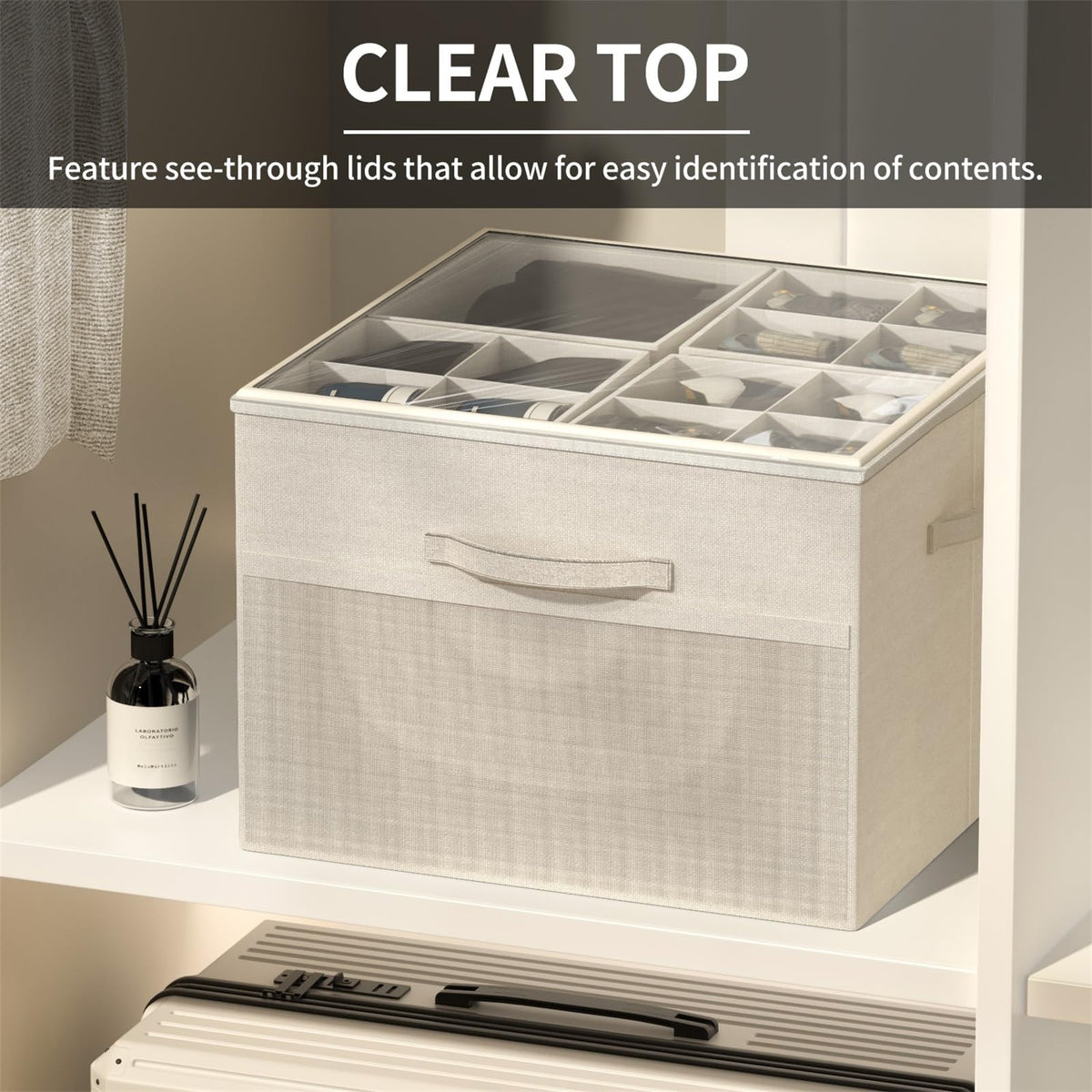 Shoe Organizer for Closet, Foldable Shoe Storage with Adjustable Dividers