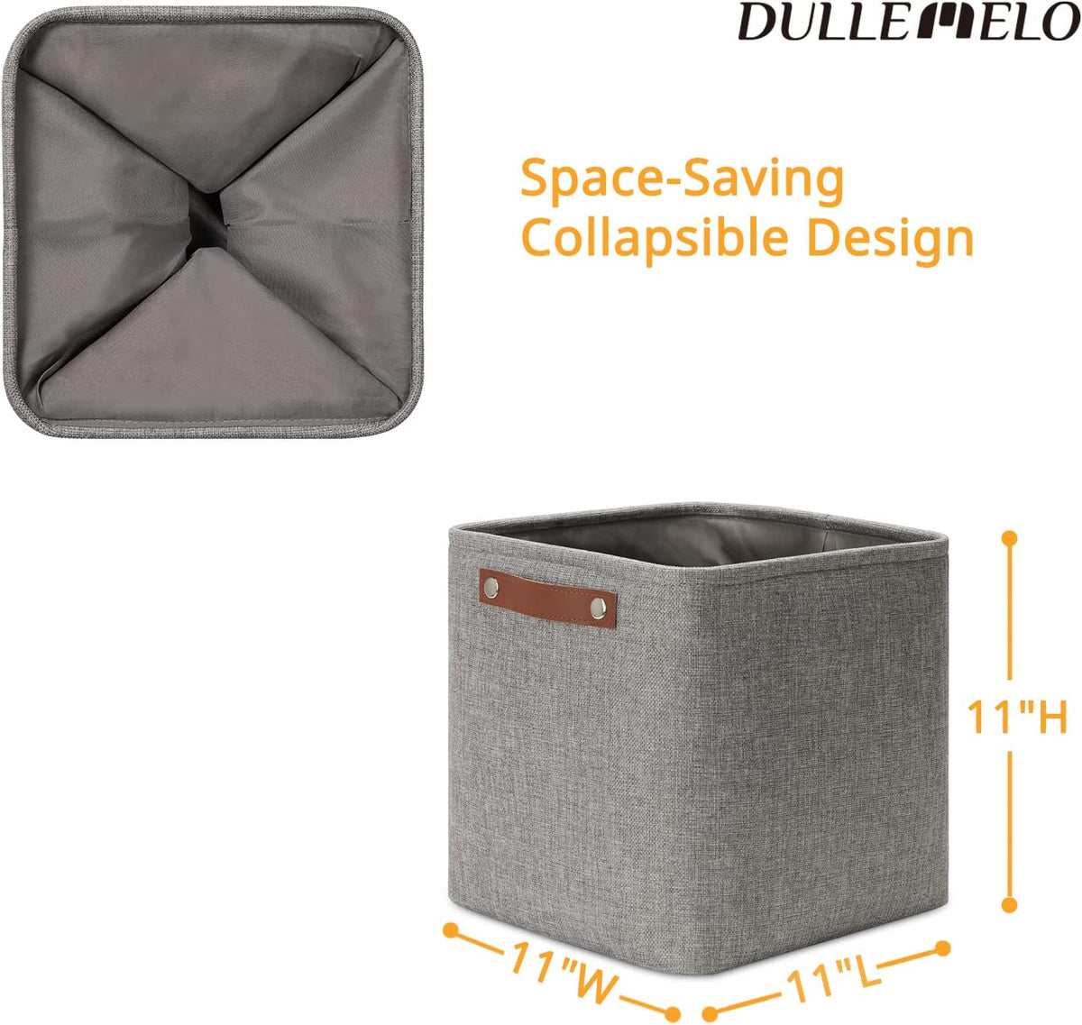 DULLEMELO Square Storage Cubes Baskets for Gifts Empty, 11 inch Cube Stroage Bins Linen Closet