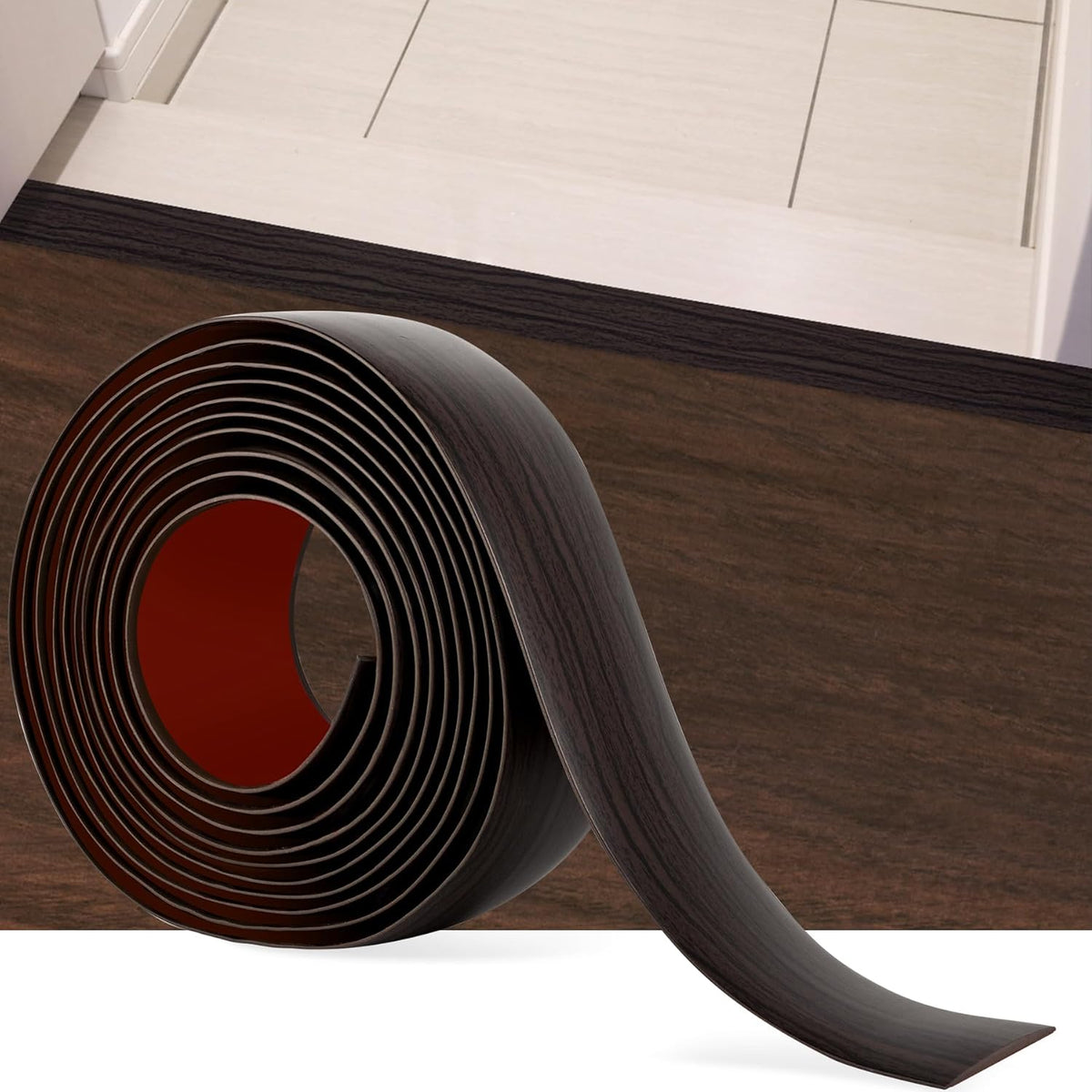 5Ft Floor Transition Strip Self Adhesive Vinyl Cover Floor Strip Flat Divider Transition Strip Wood