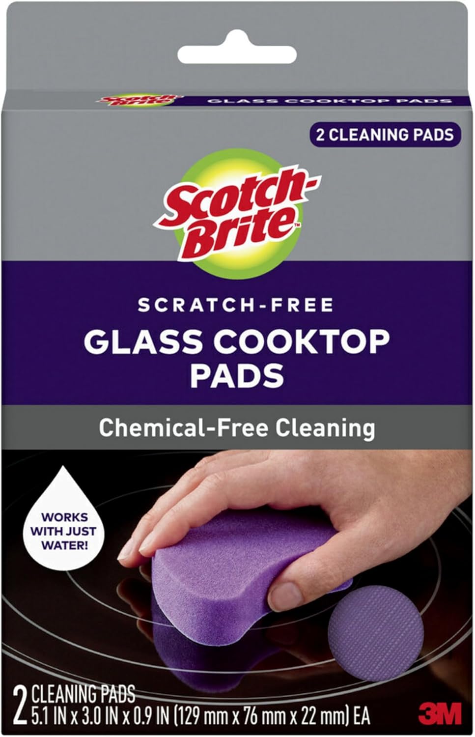 Scotch-Brite Glass Cooktop Pads, Scratch-Free & Non-Abrasive Scrubbers for Glass or Ceramic