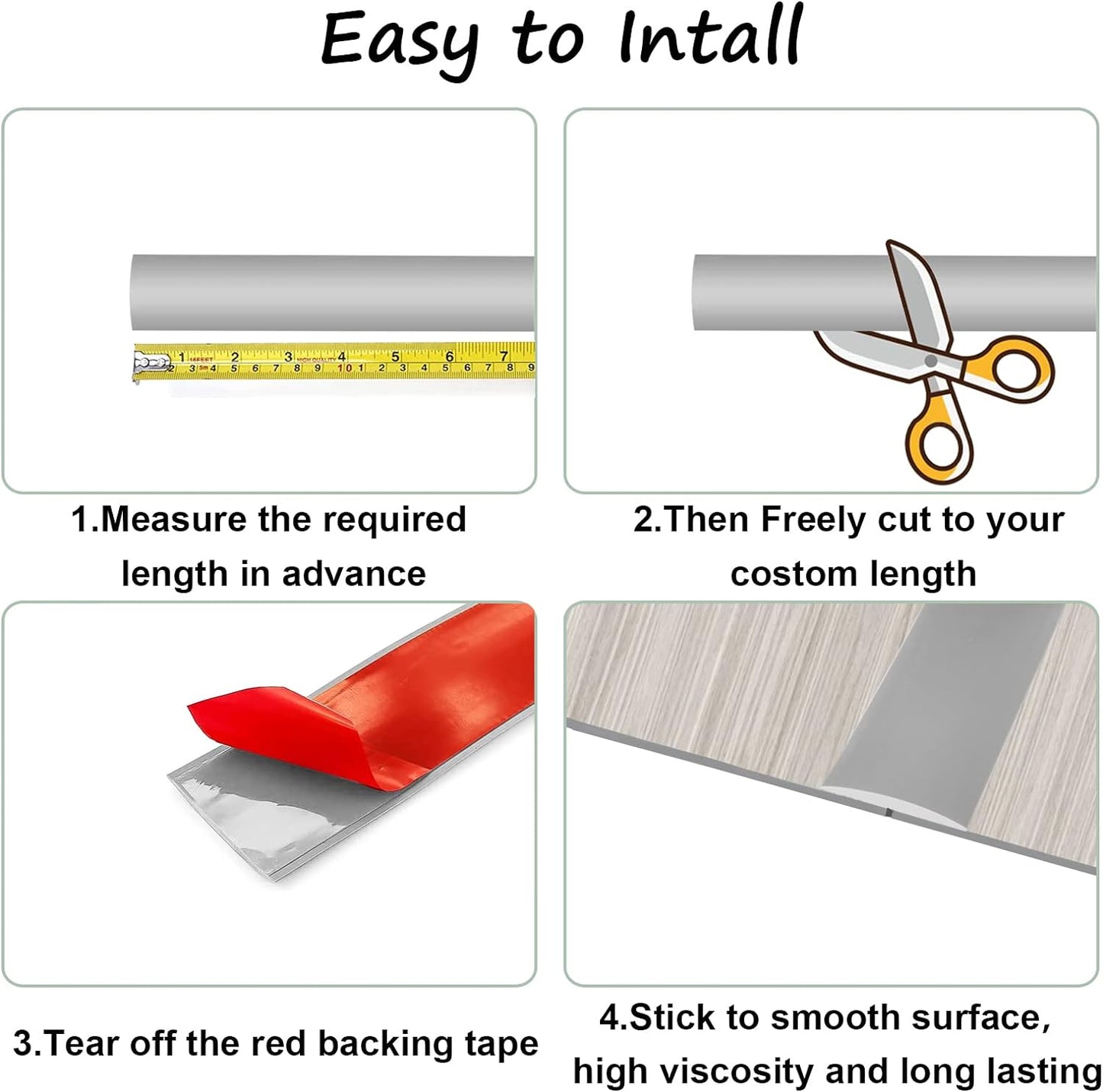 Floor Transition Strip & Self Adhesive Floor Vinyl Floor Edge Trim Laminate Floor Gap Covering