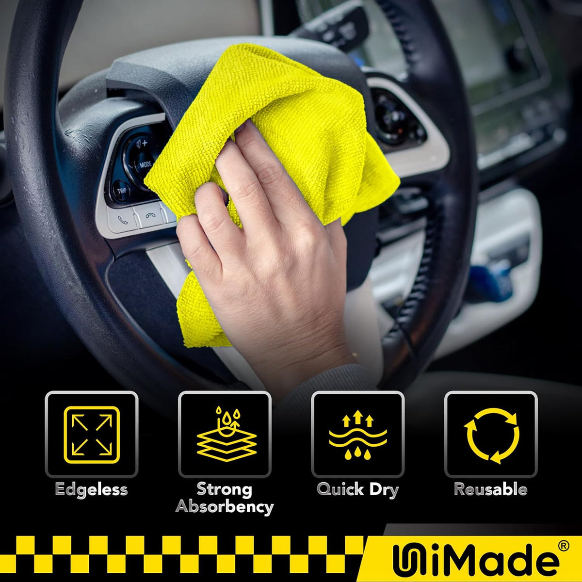 Microfiber Cleaning Cloth, 100PK Commercial Grade Work Rags Microfiber Towels for Cars Cleaning