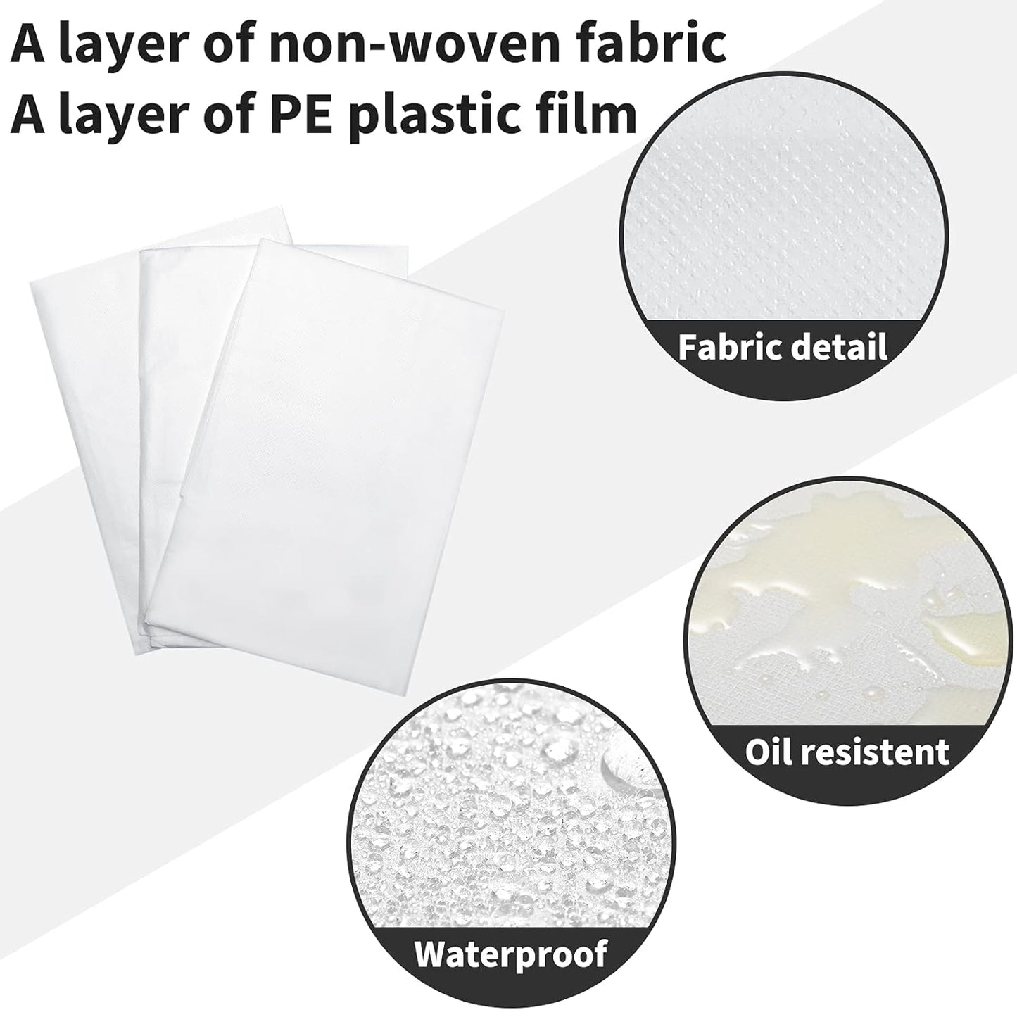 Breling 100 Pcs 31.5 x 71 Inch Disposable Bed Sheets Oil-proof PE Film Massage Table Sheets