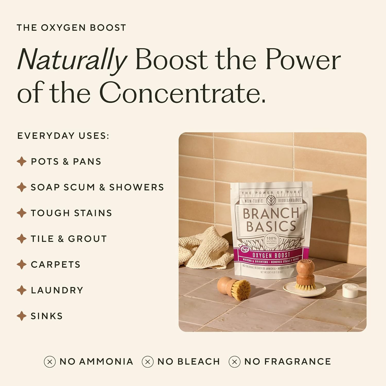 Branch Basics Concentrate + Oxygen Boost REFILL: Stain Remover and All Purpose Cleaner Duo |
