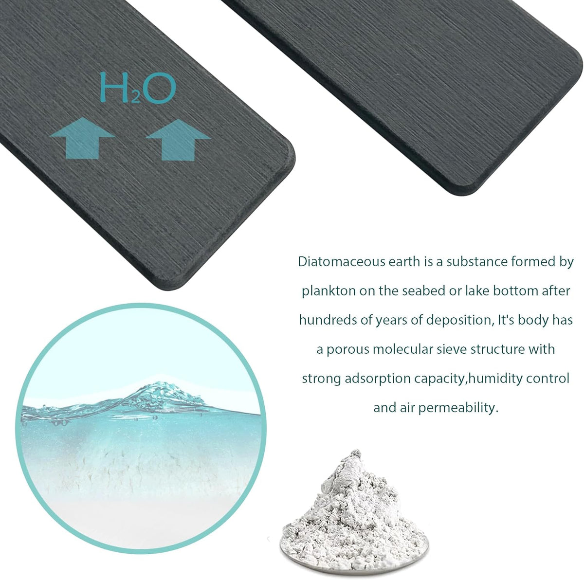 2 Pcs Water Absorbing Stone Trays, Kitchen/Bathroom Sink Soap Dish, Diatomite Tray Used for Hand