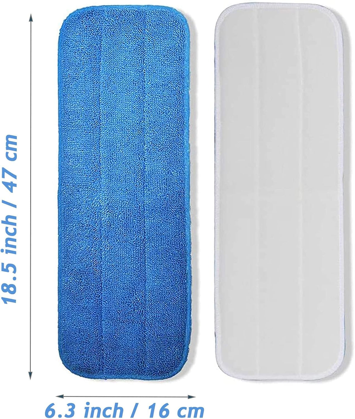Microfiber Mop Pads, 18.5 x 6.3 Inch Reusable and Washable Spray Mop Pads, Wet and Dry Household