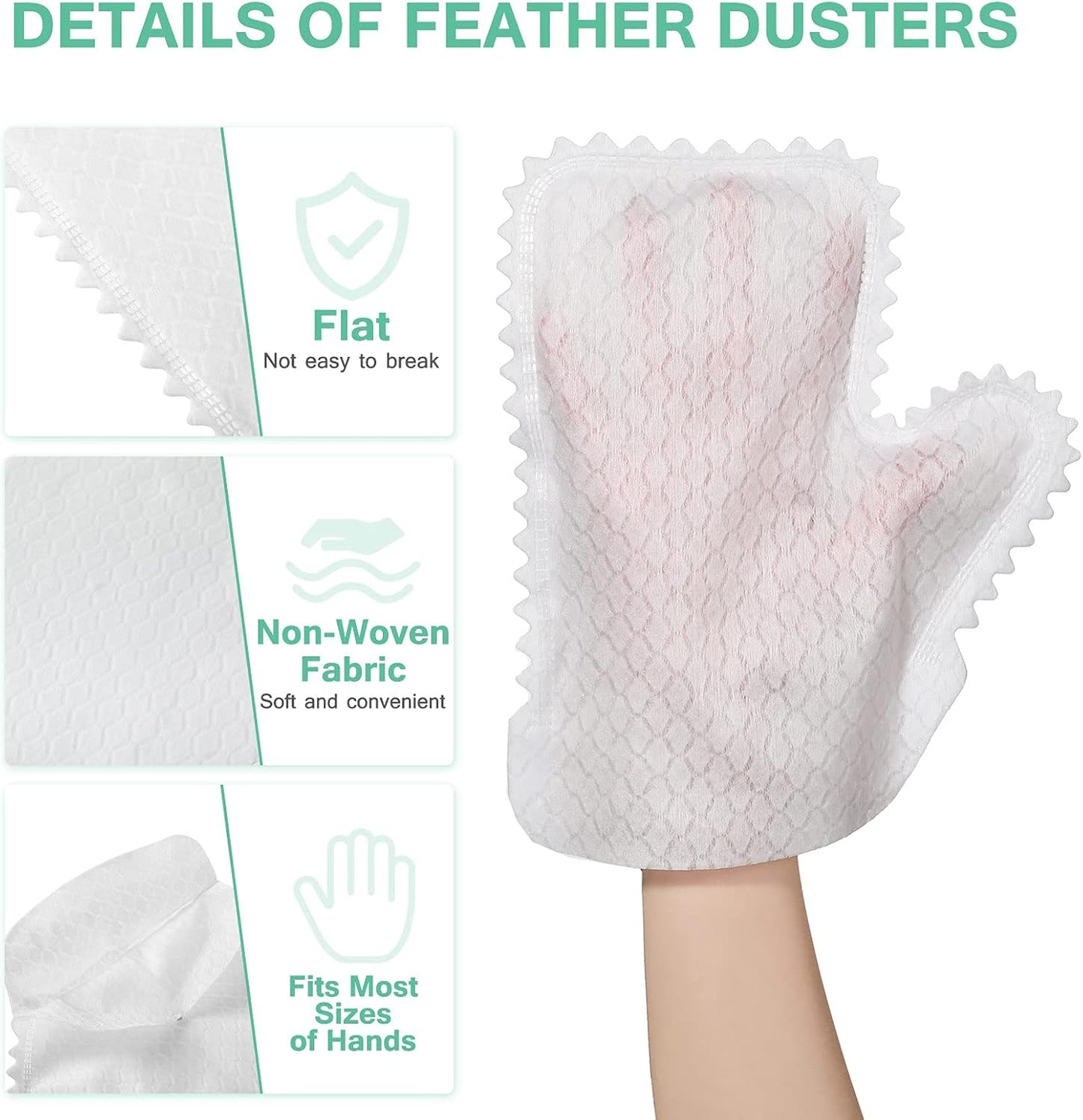 60 Pieces White Microfiber Dusting Gloves Artisan Dusting Mitt Microfiber Cloth Replaces Dust Wipes