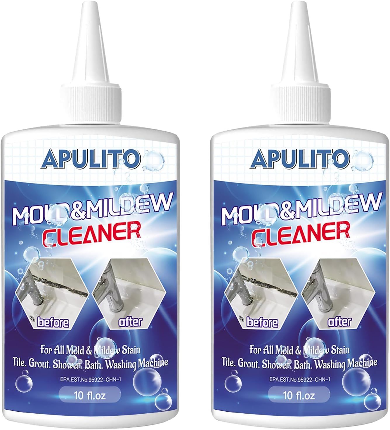 APULITO Household Cleaner Gel for Bathroom Shower Tile Tub Sink Cleaning Solution 10 Fl Oz (Pack of