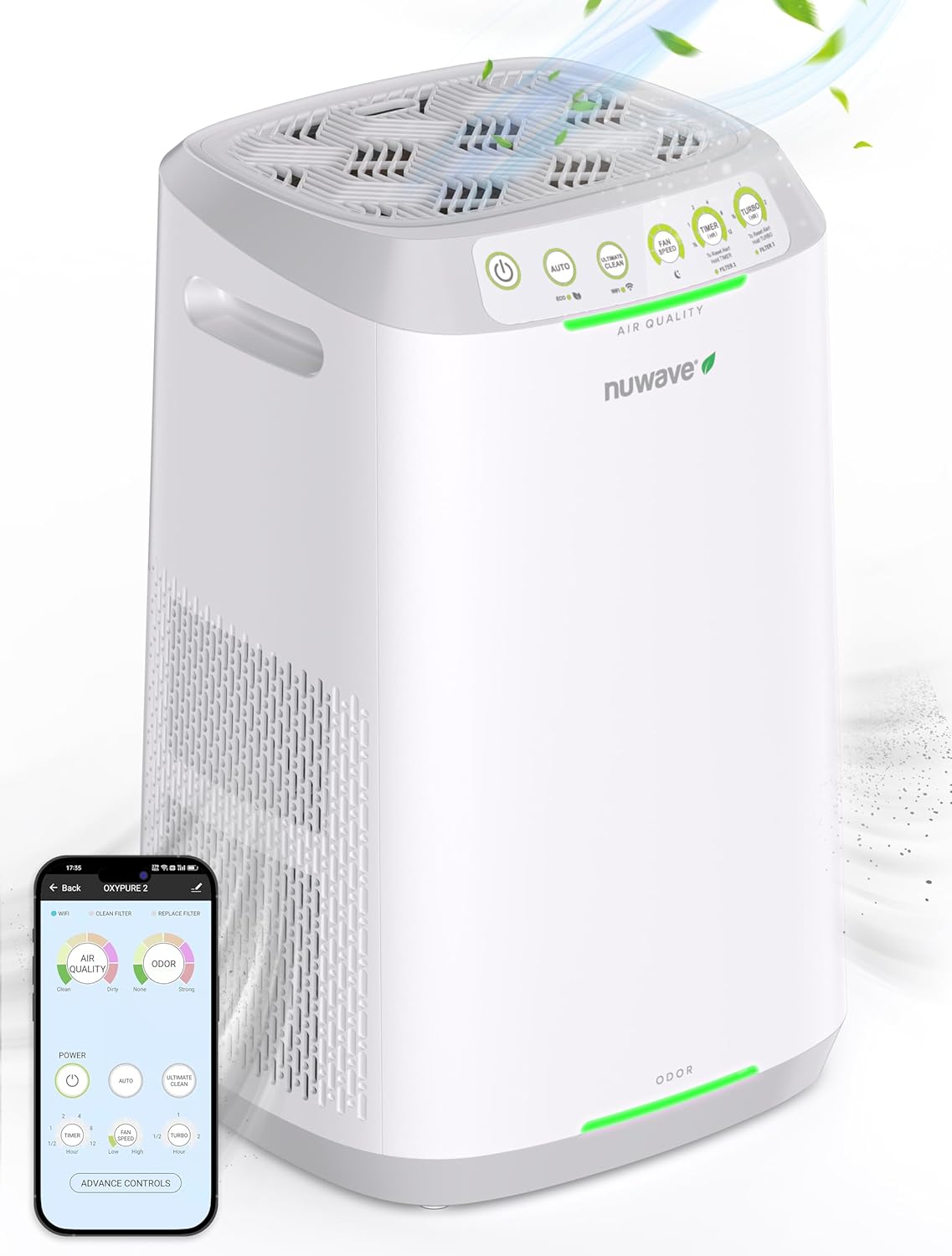 Nuwave Air Purifiers for Home Large Room, Washable and Reusable Bio Guard Filter, Air Purifier for