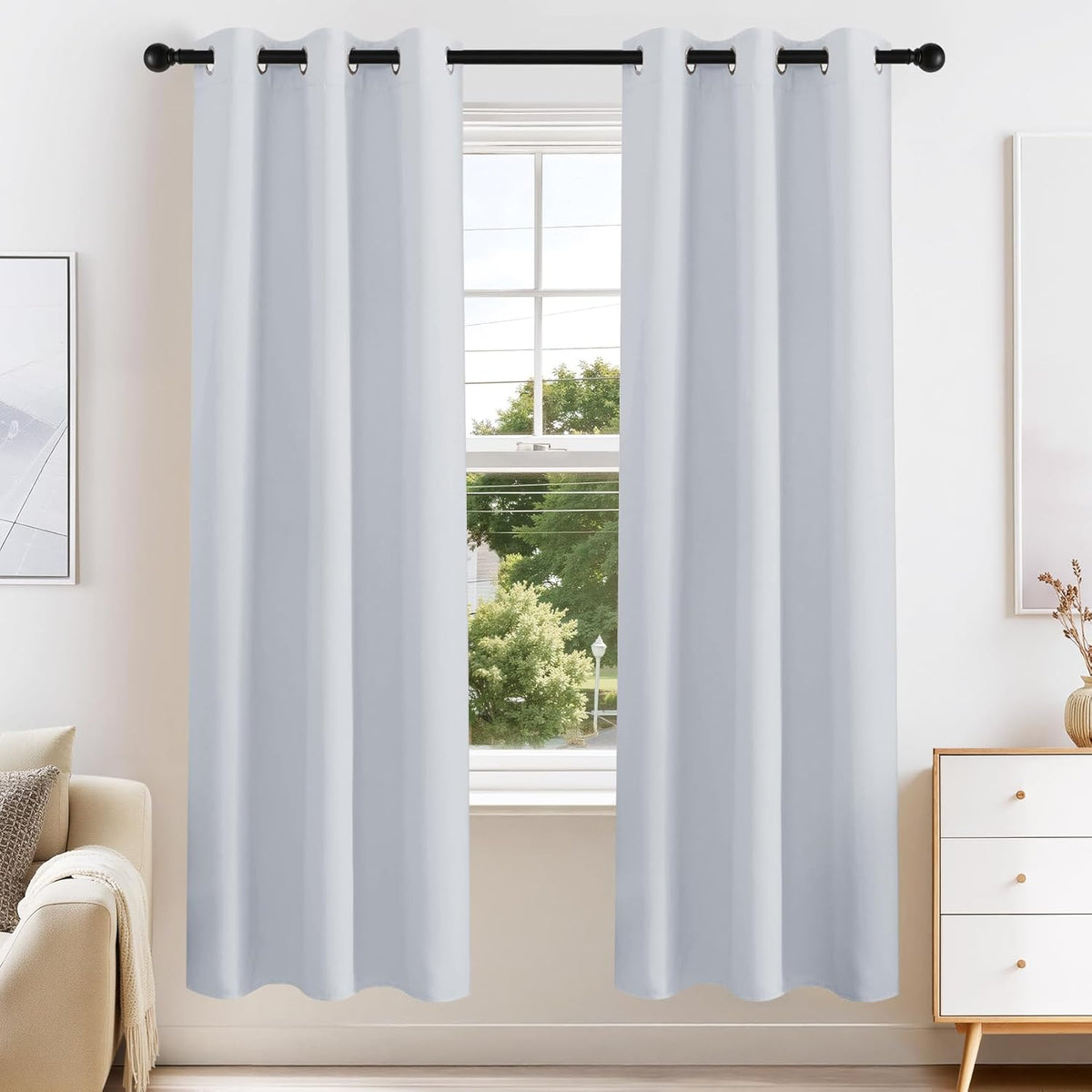 PONY DANCE Blackout Curtains for Bedroom 72 Inch Length 2 Panels Set, Privacy Thermal Insulated