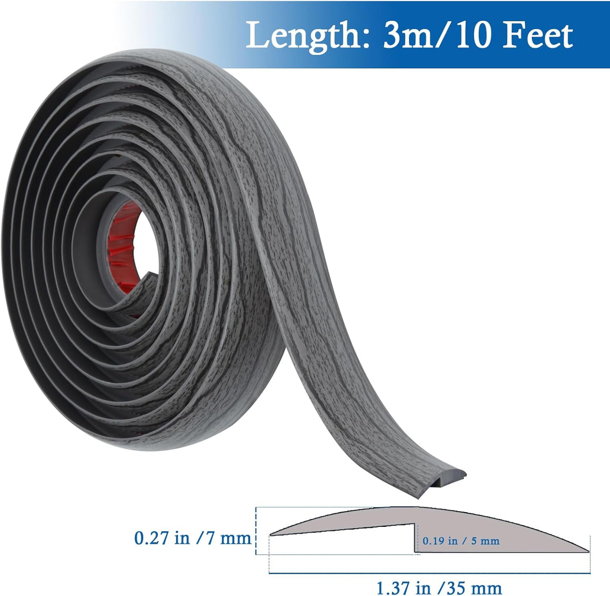 Floor Transition Strip Self Adhesive Carpet & Flooring Transitions Edging Trim Strip PVC Threshold