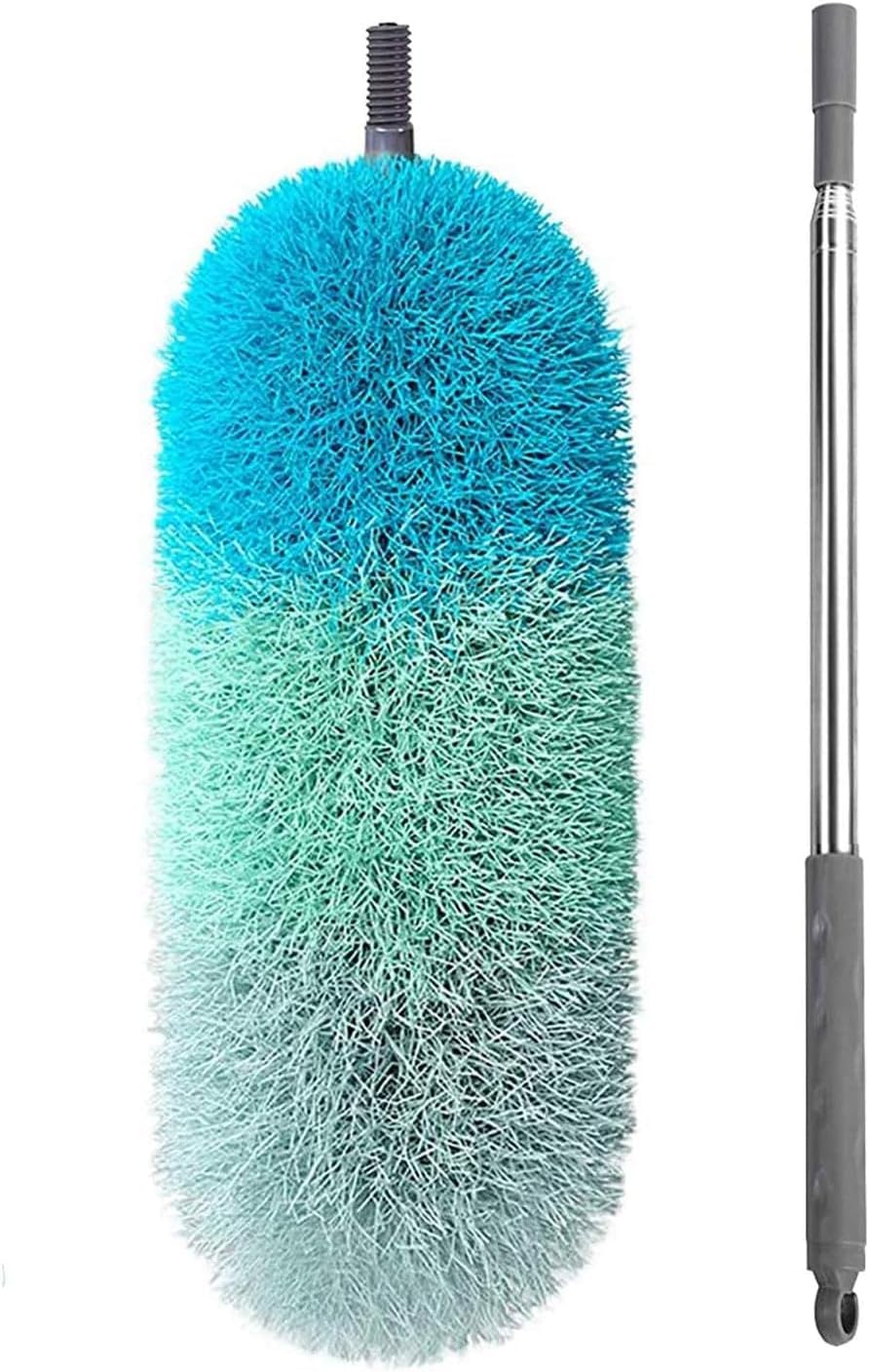 BOOMJOY Microfiber Feather Duster with 100 inches Extension Pole, Dusters for Cleaning High