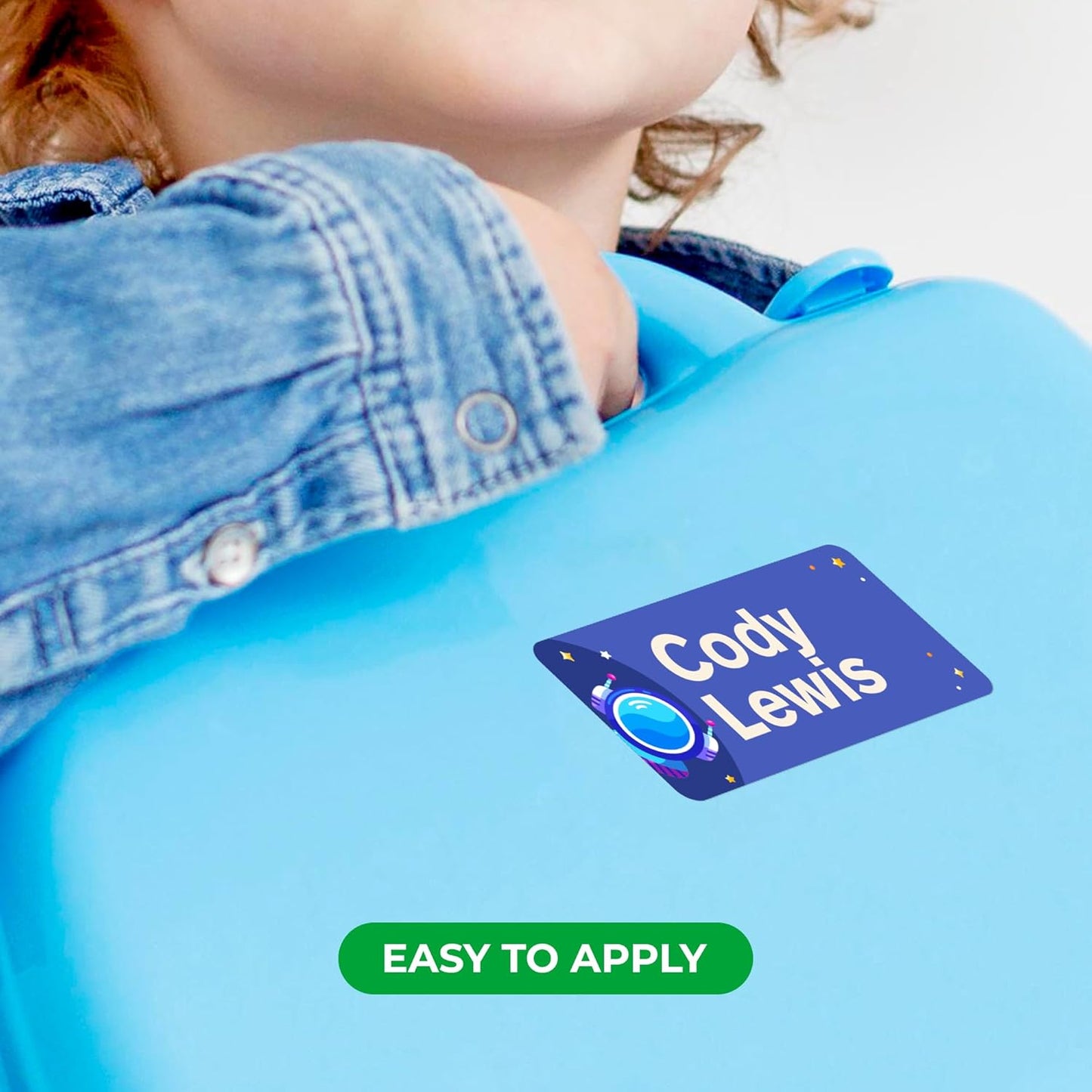 Personalized Name Tag Stickers for Kids (130+ Pack) | Space-Themed Waterproof Labels for School