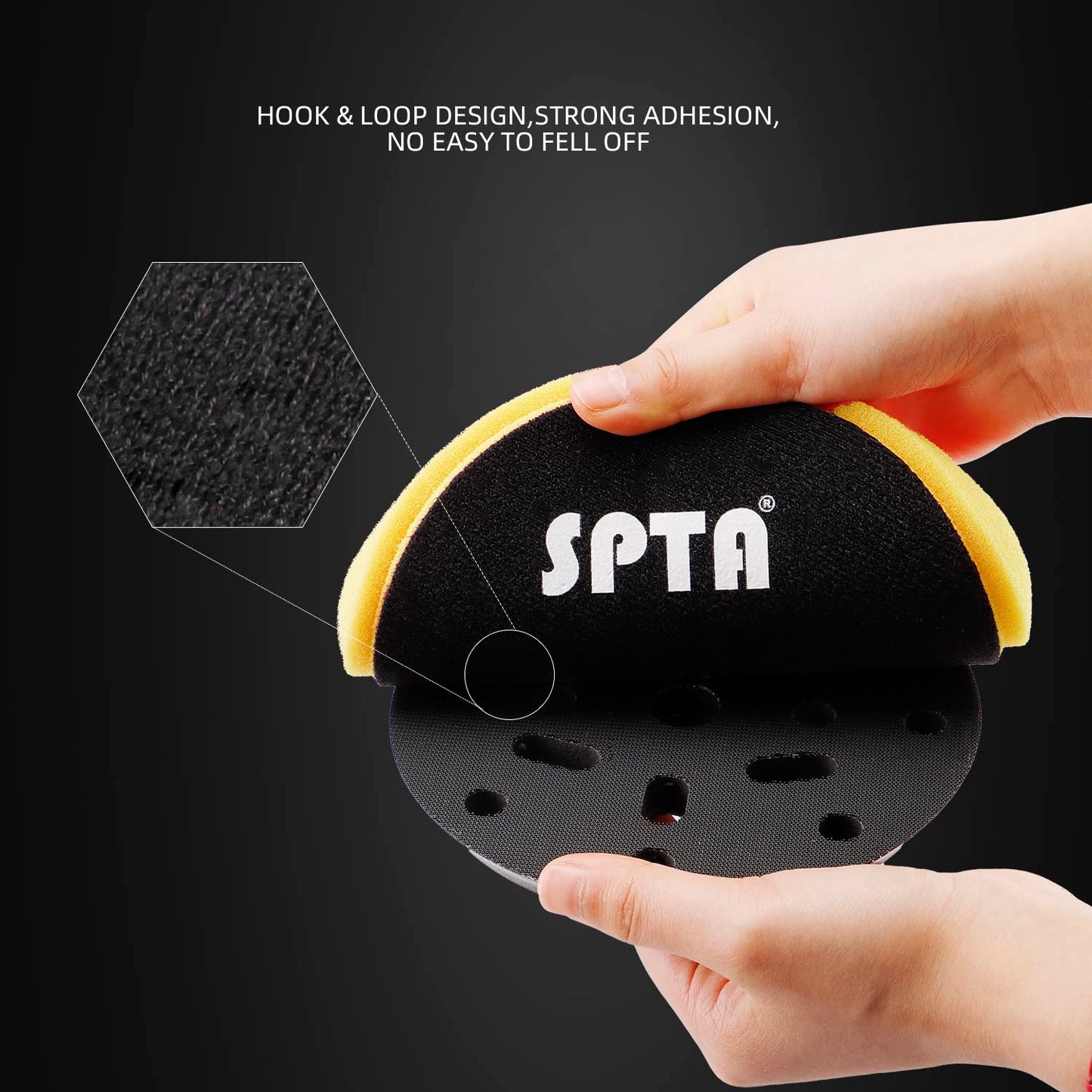 Yellow Medium Cut Pad, Buffing Polishing Pads, SPTA 1Pc 5.5 Inch Face for 5 Inch 125mm Backing