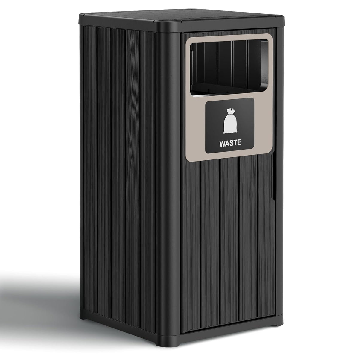 22 Gallon Outdoor Trash Can Waterproof Resin Patio Garbage Can for Outdoor Trash Bin for Patio